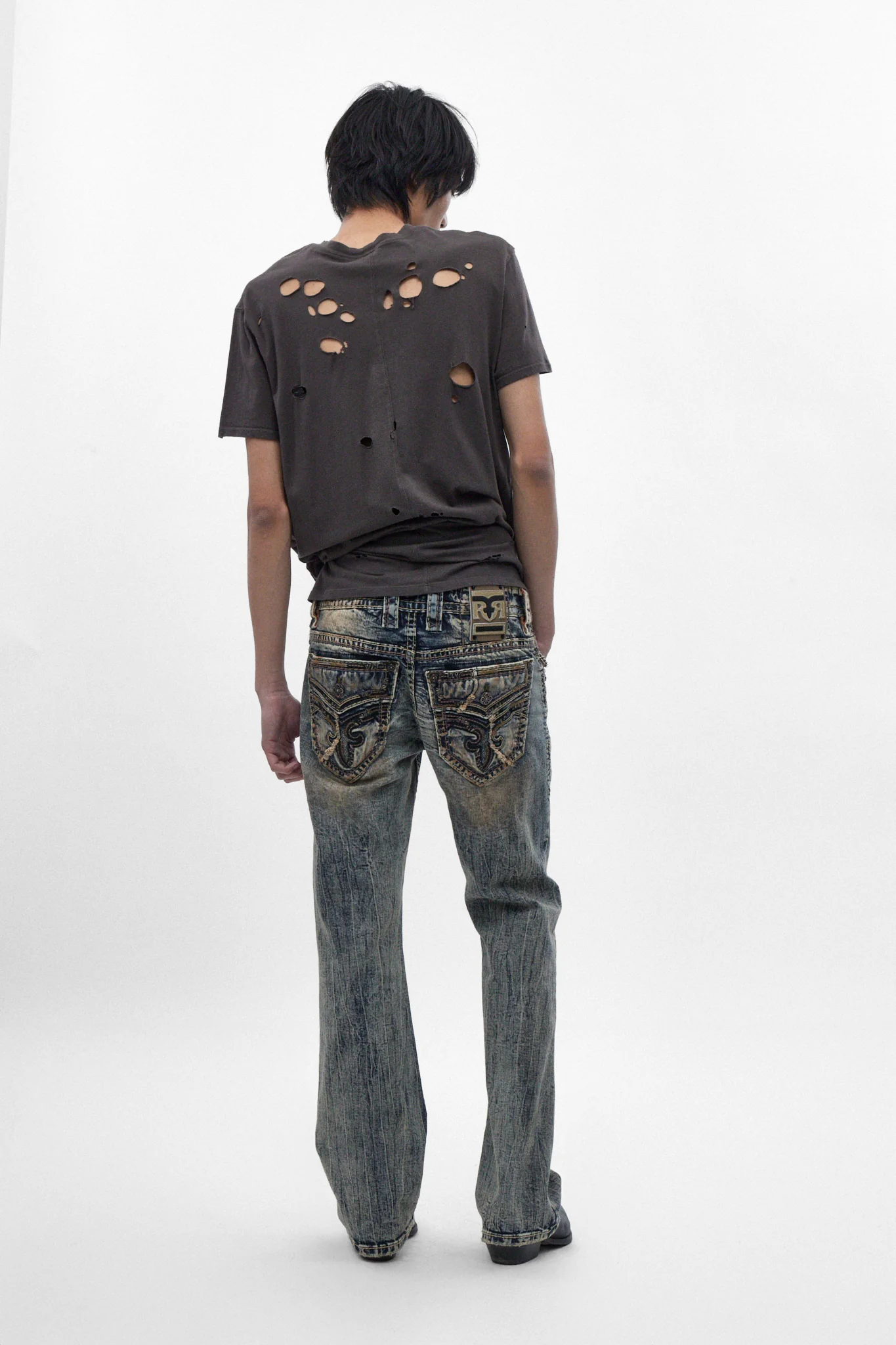 Alistair Slim Bootcut Jeans in Acid Blue - Image 3