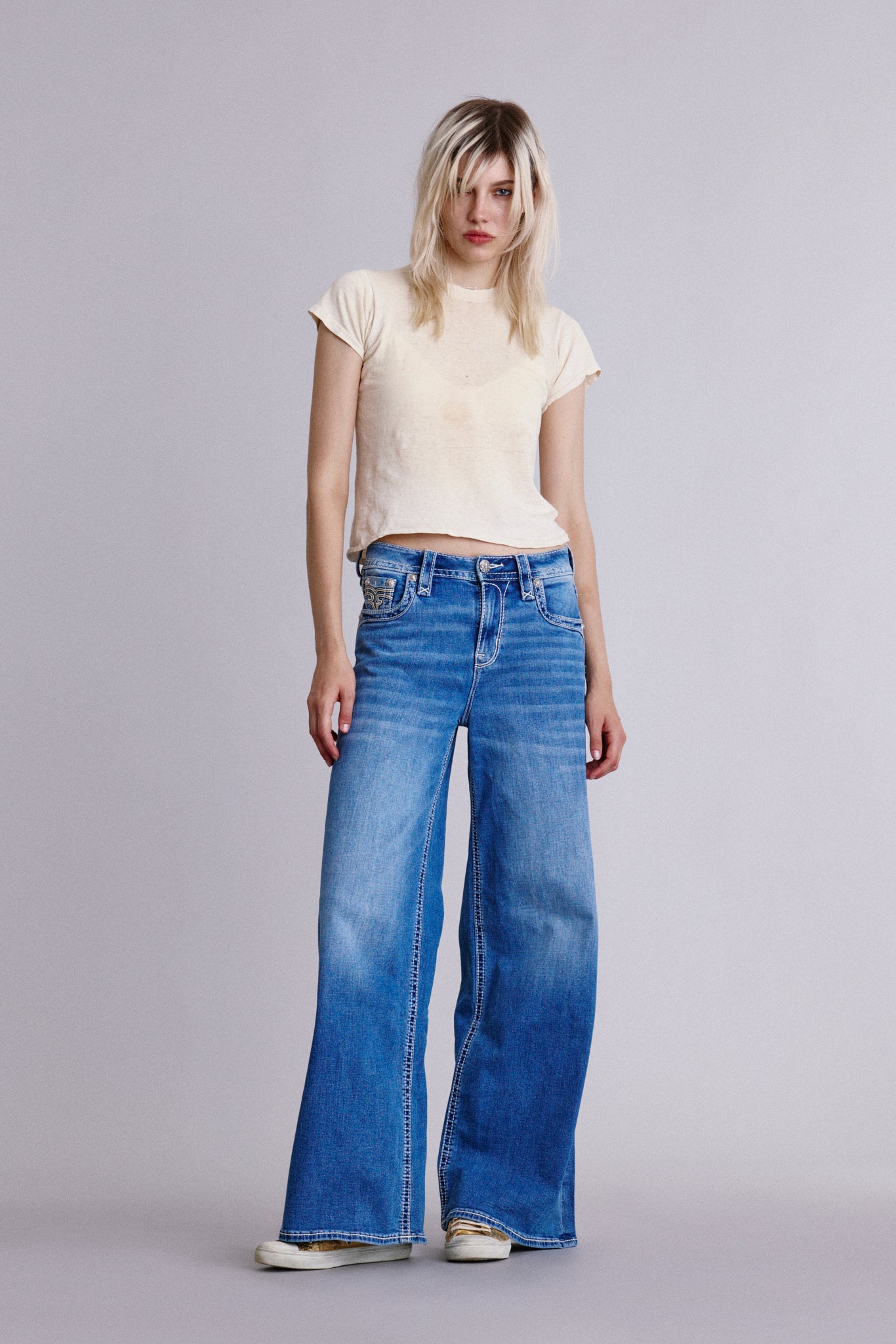 Alivia Oversized Wide-Leg Jeans Medium Blue - Image 3