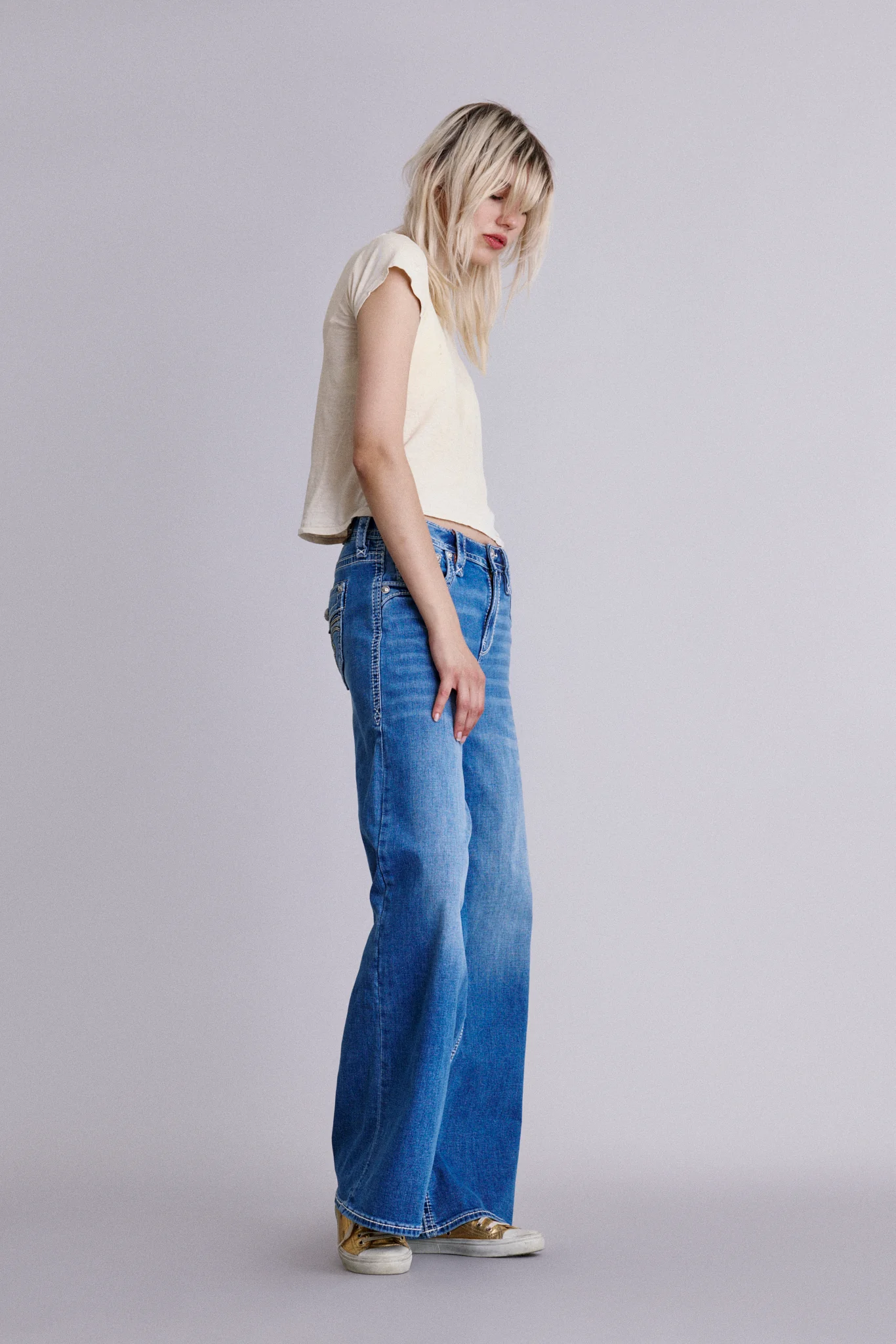 Alivia Oversized Wide-Leg Jeans Medium Blue - Image 5
