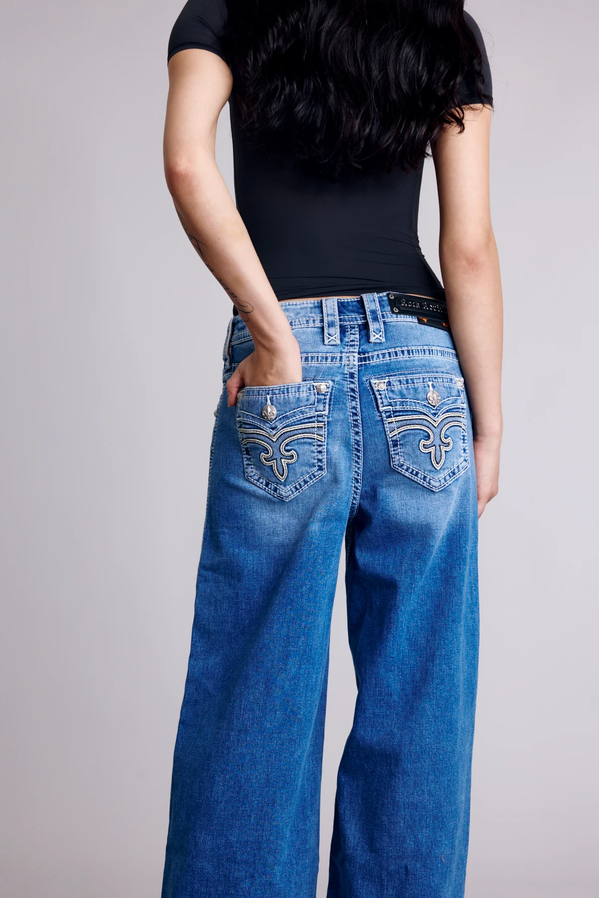 Alivia Oversized Wide-Leg Jeans Medium Blue - Image 8