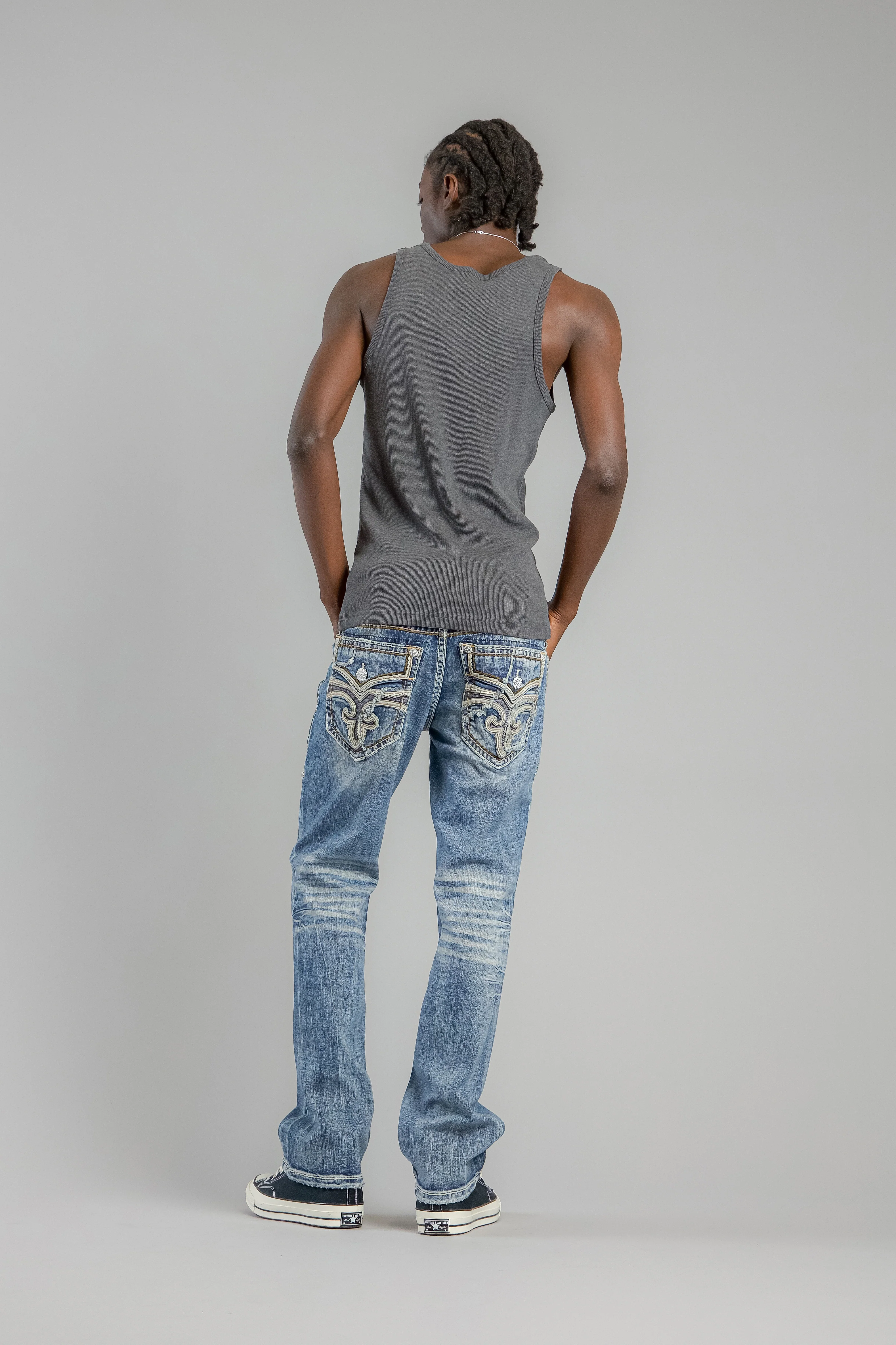 Andrew Bootcut Jeans in Medium Blue - Image 3