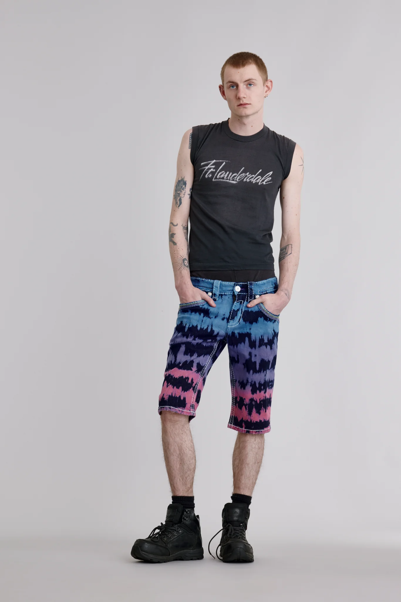 Armie Denim Shorts in Tye Die Blue