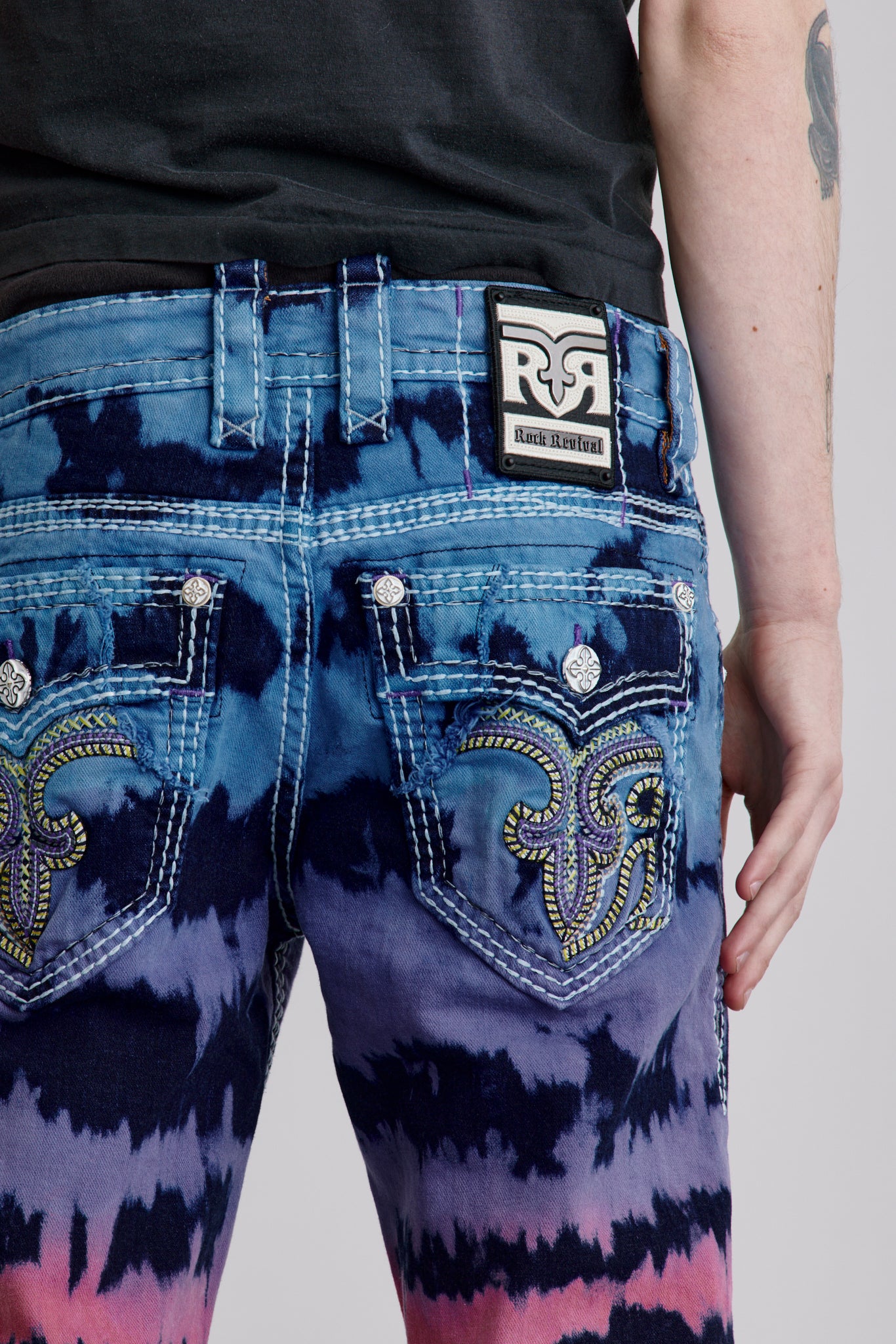 Armie Denim Shorts in Tye Die Blue - Image 3