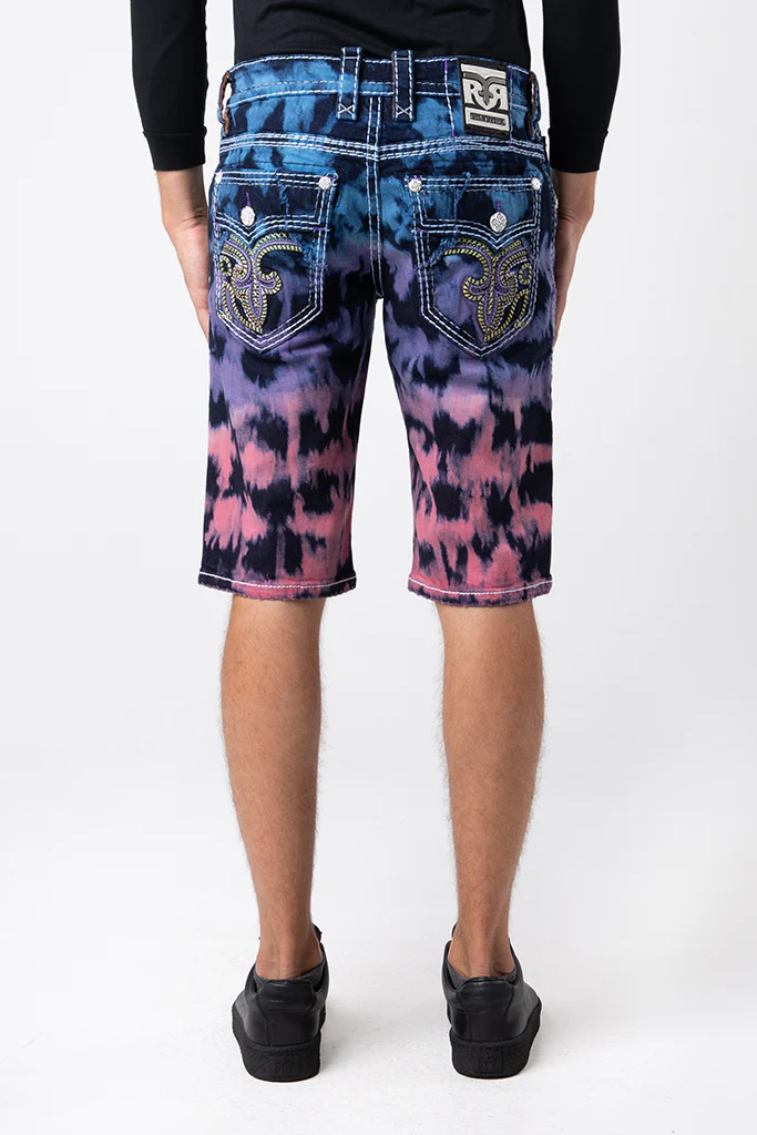 Armie Denim Shorts in Tye Die Blue - Image 7