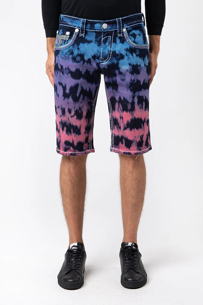 Armie Denim Shorts in Tye Die Blue - Image 9