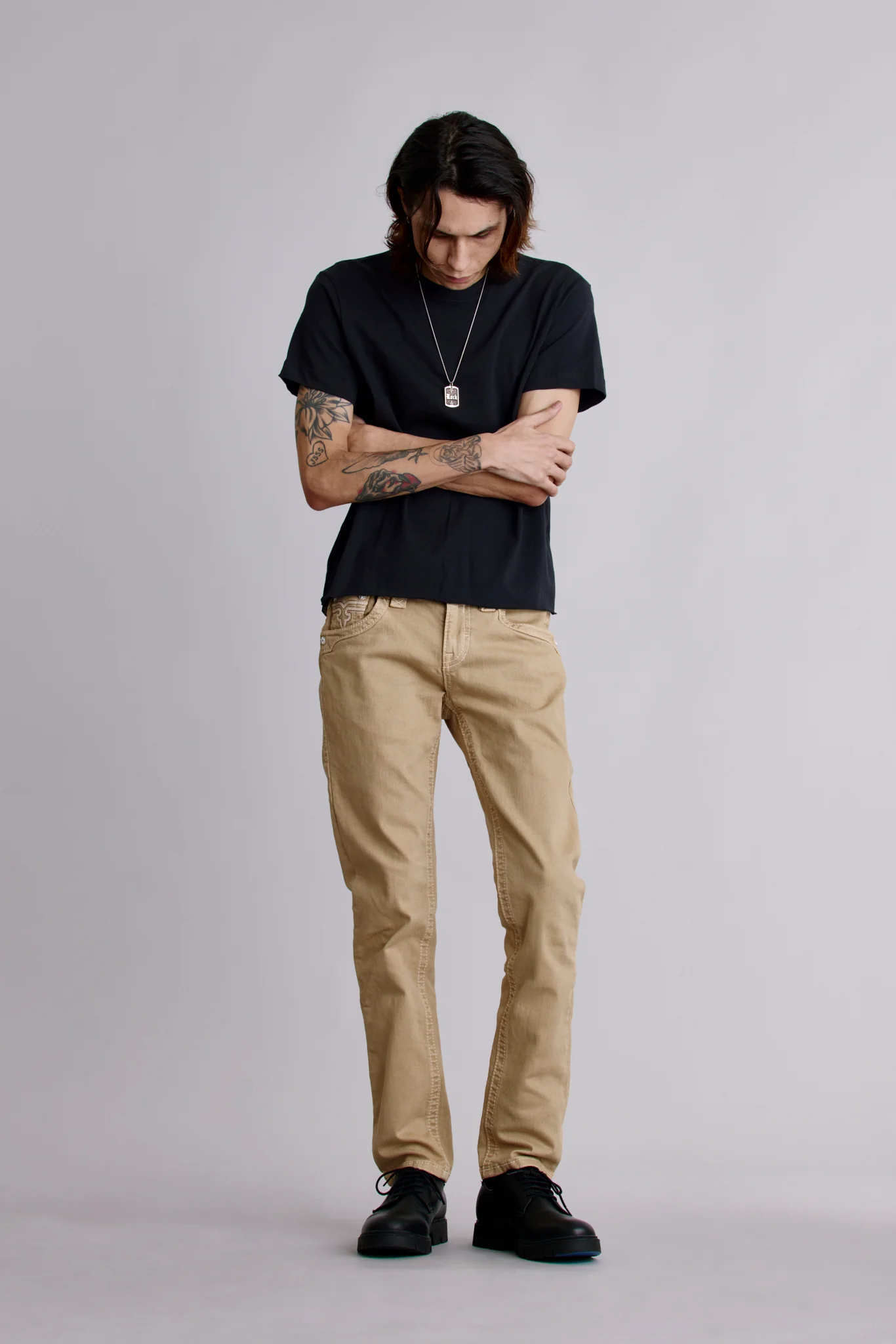 Arther Alt Straight Jeans in Khaki