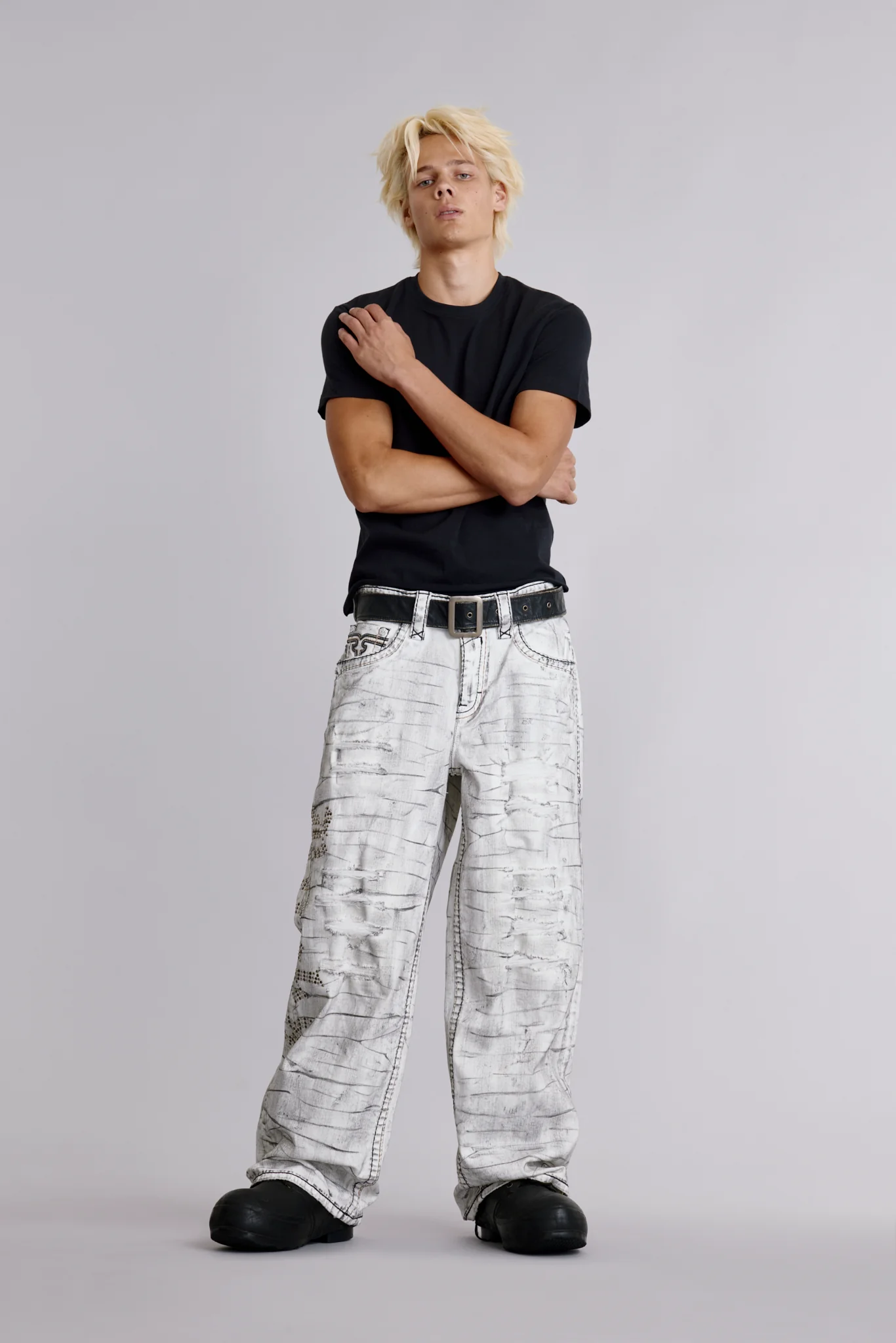 Arther Baggy 3 Jeans in Fracture White - Image 3