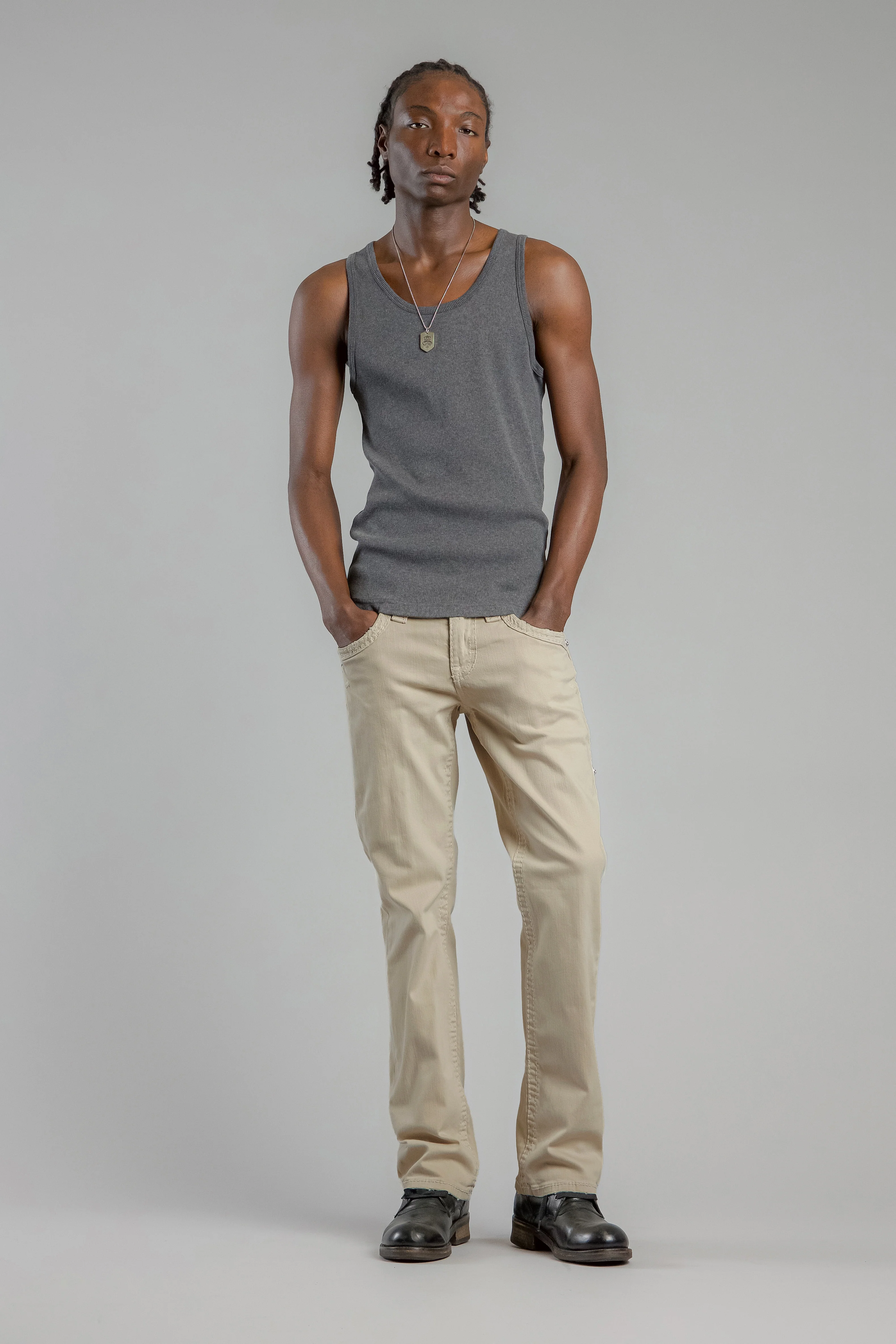 Arther Bootcut Jeans in Light Beige