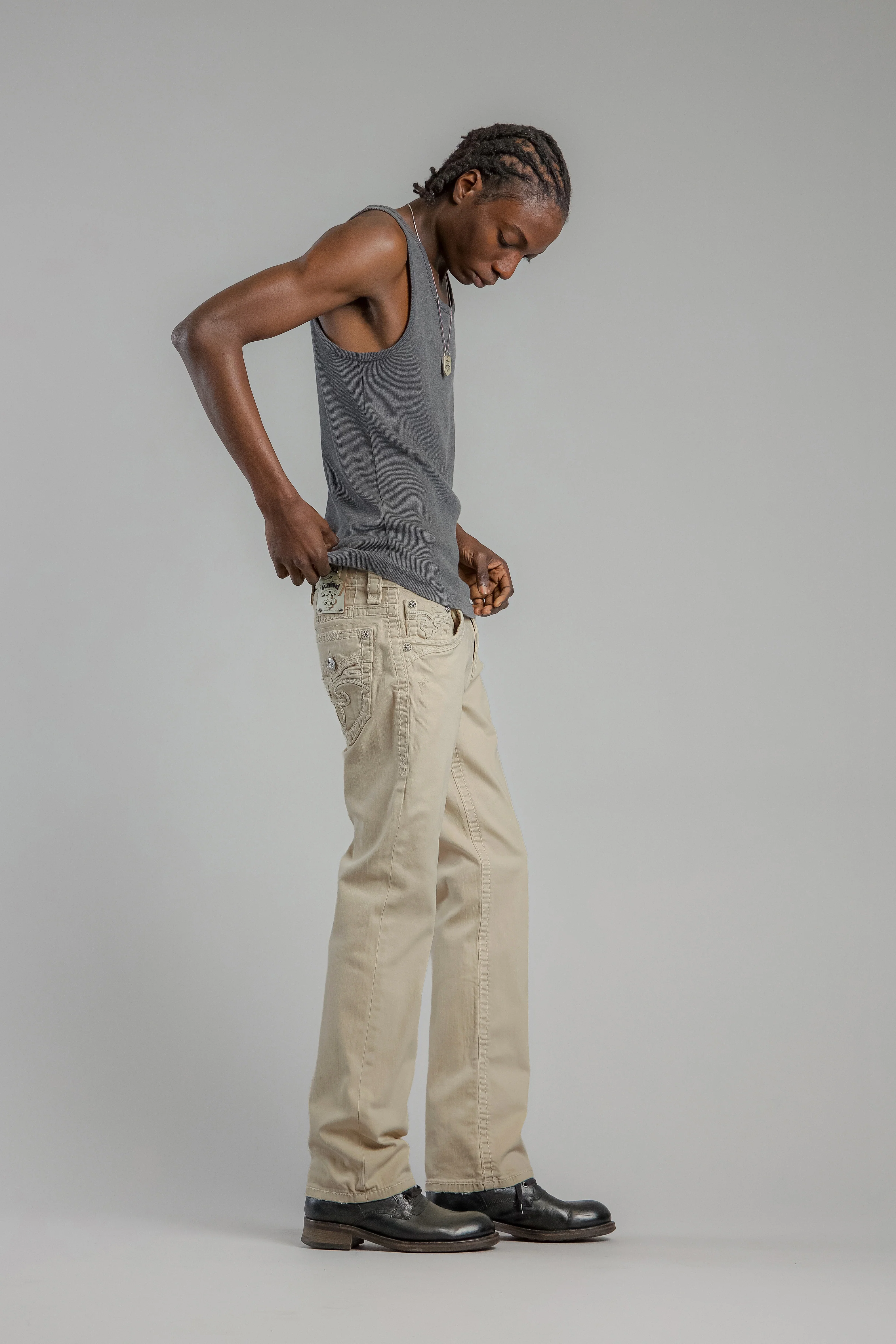 Arther Bootcut Jeans in Light Beige - Image 3