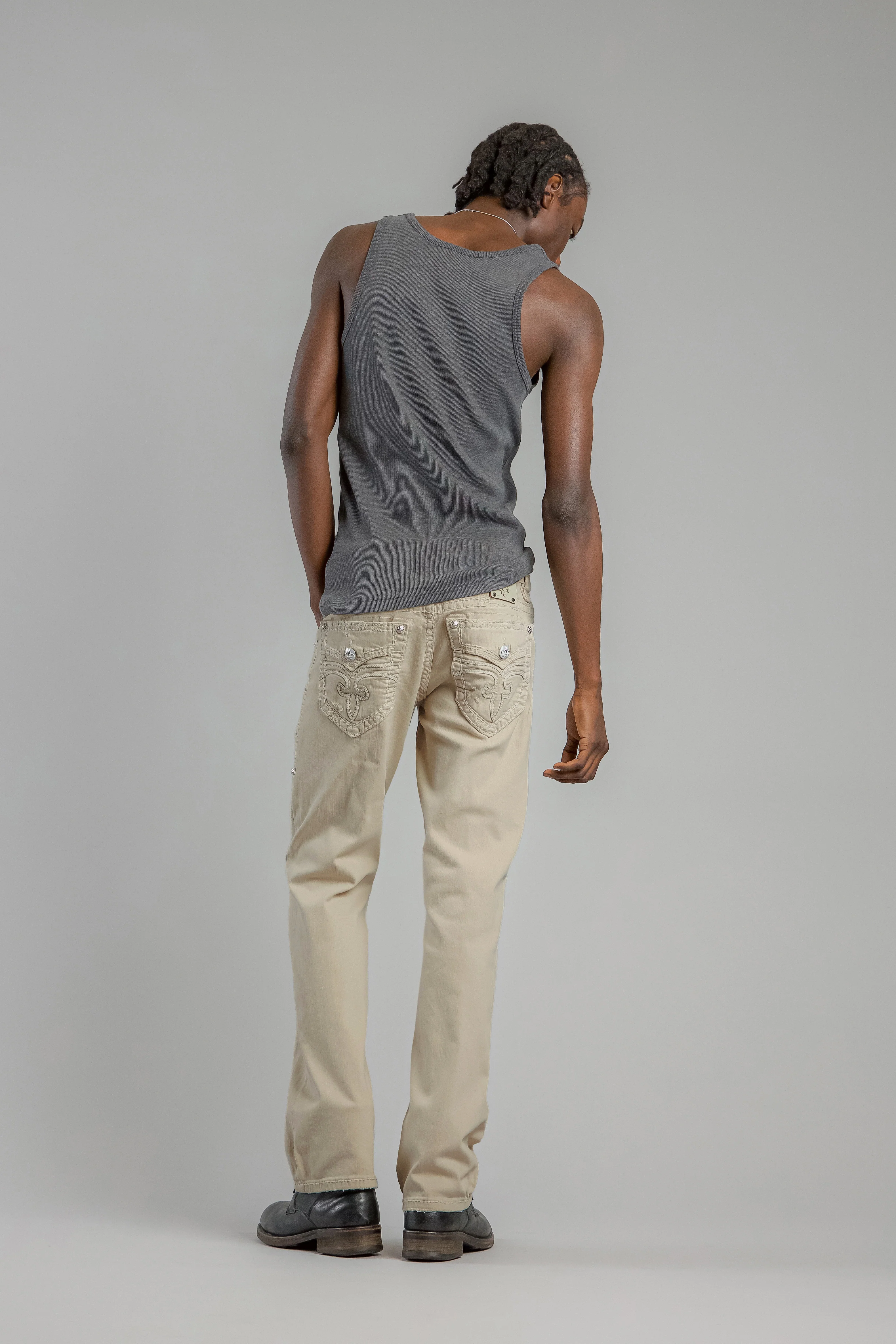 Arther Bootcut Jeans in Light Beige - Image 5