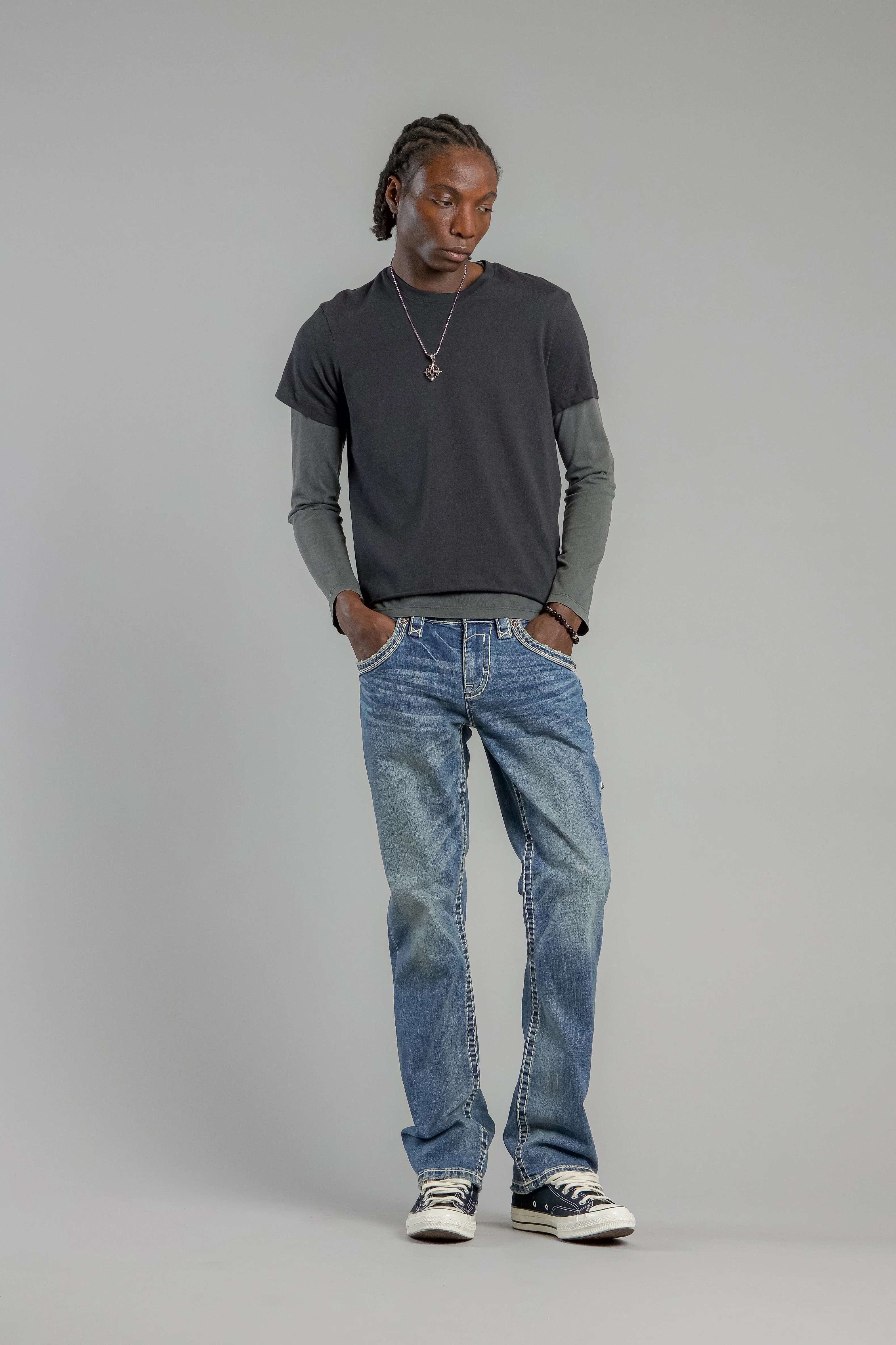 Arther Bootcut Jeans in Medium Blue