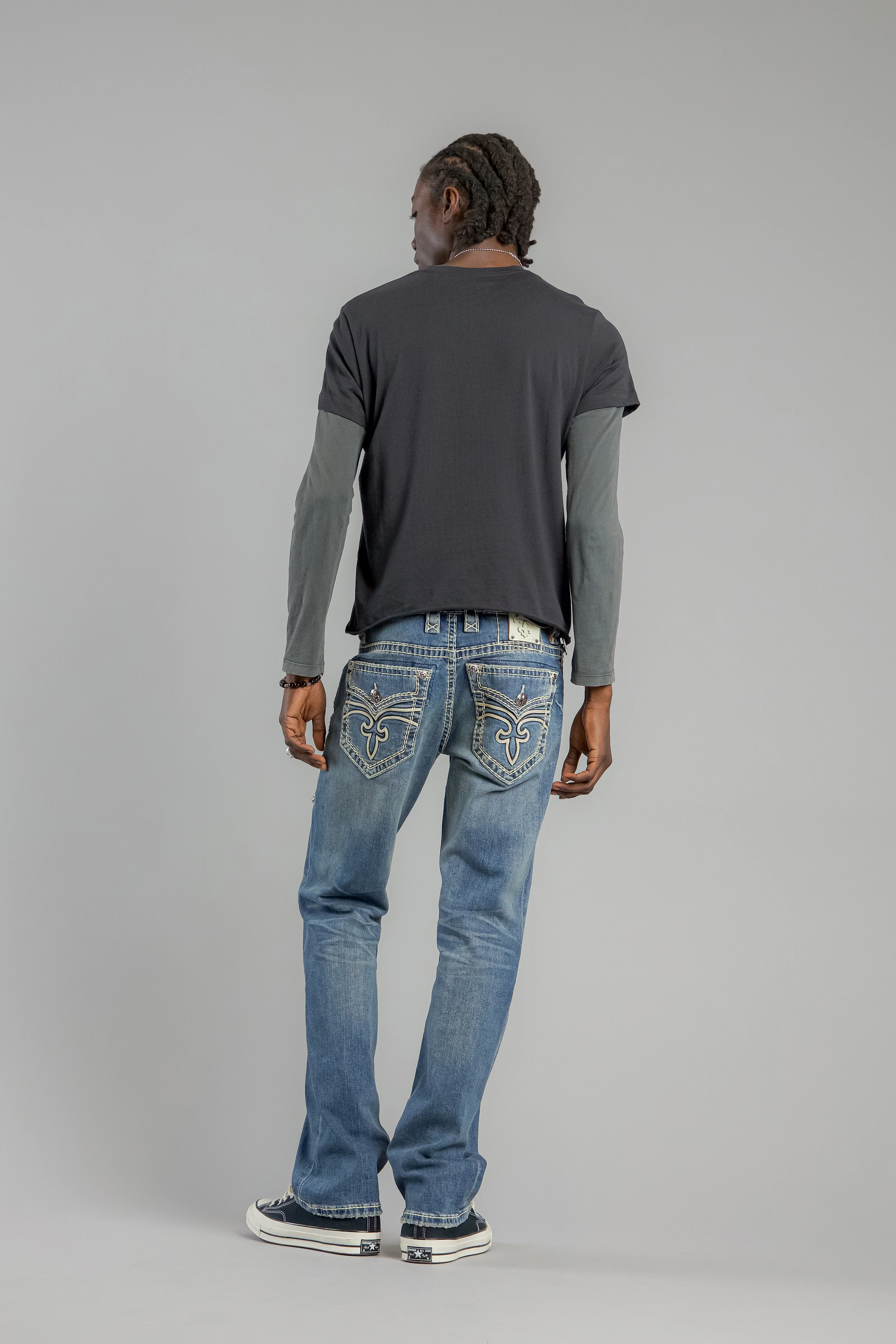 Arther Bootcut Jeans in Medium Blue - Image 3