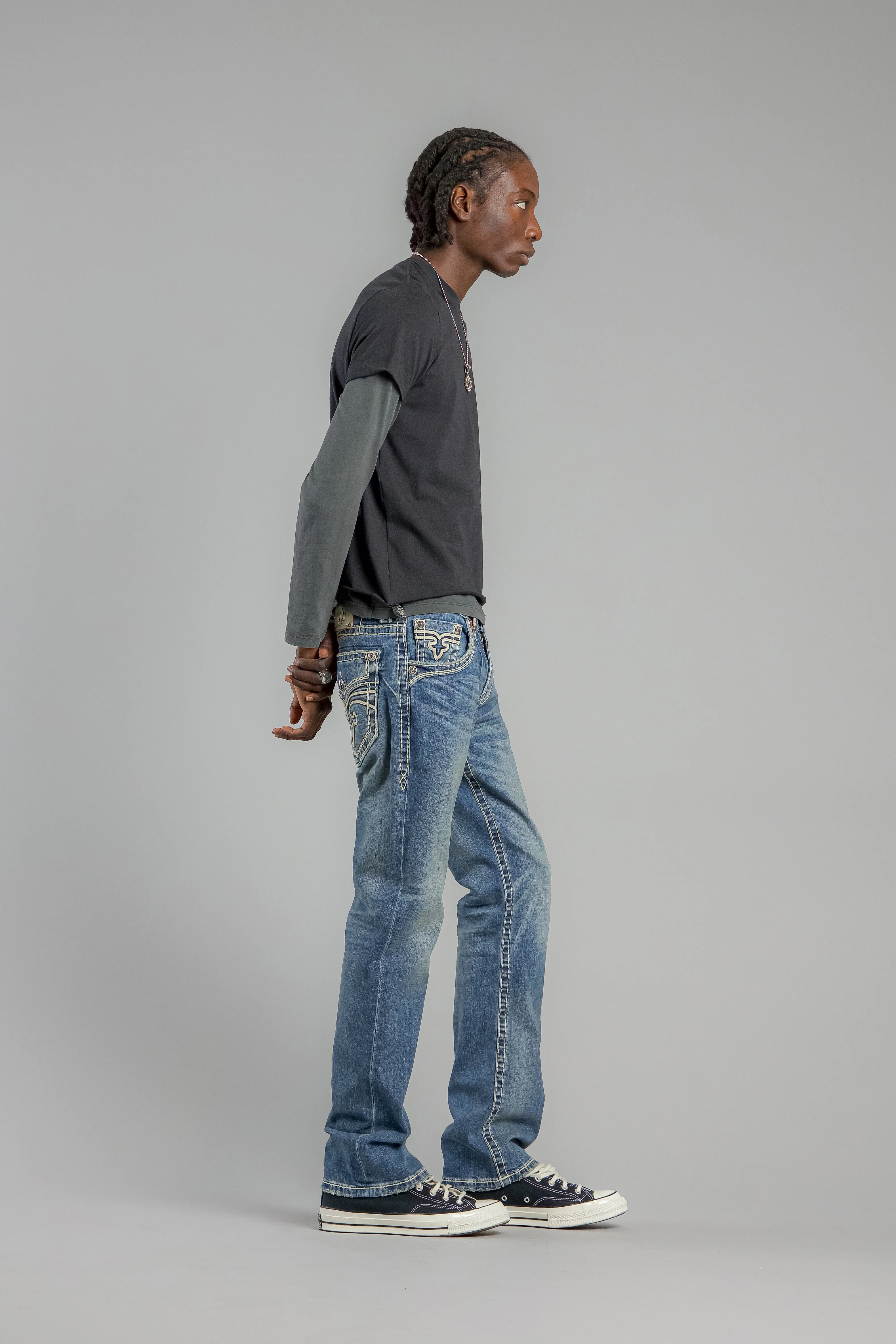Arther Bootcut Jeans in Medium Blue - Image 5