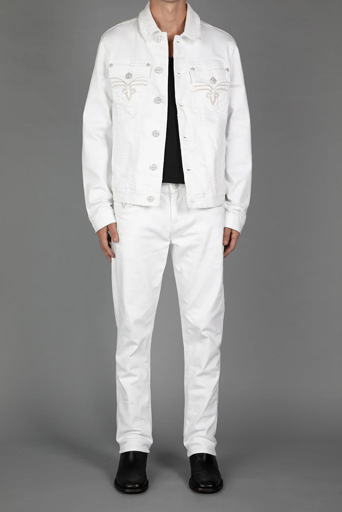 Arther Denim Jacket in White - Image 4