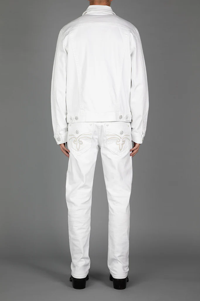 Arther Denim Jacket in White - Image 5