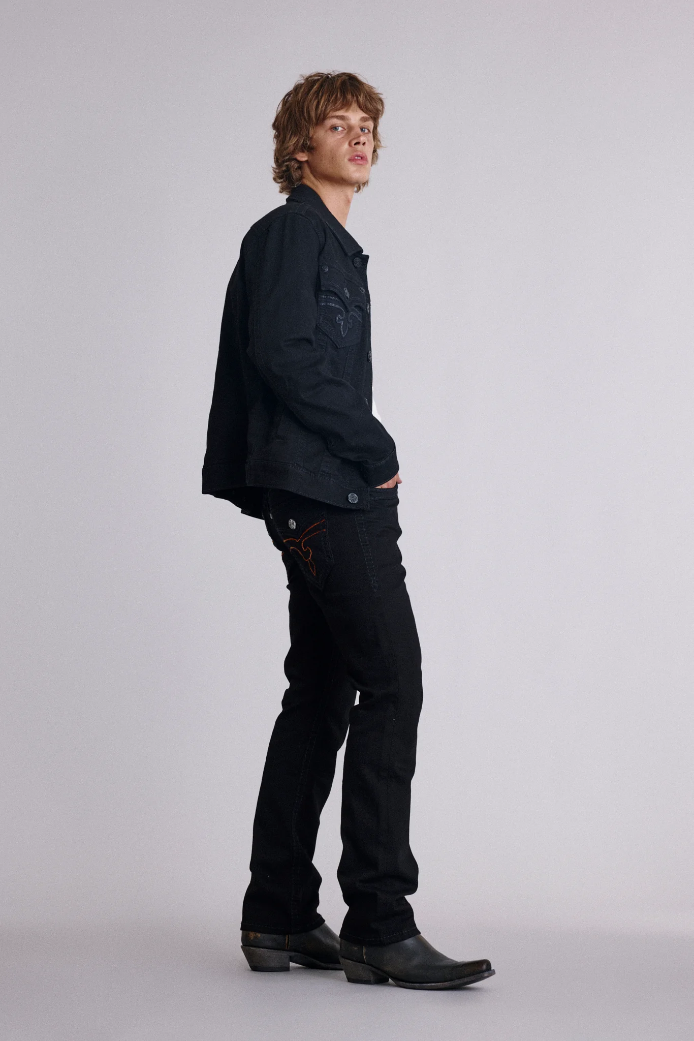 Arther Denim Jacket in Black - Image 4