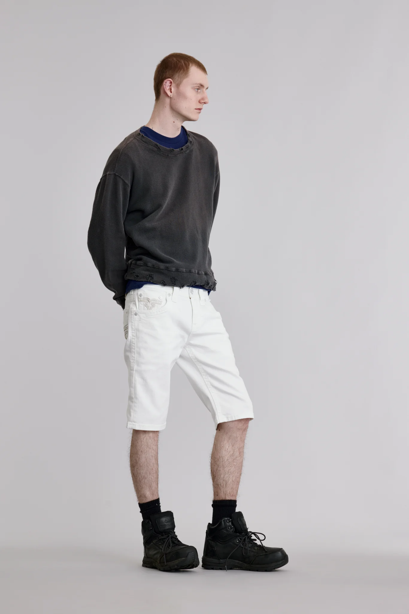 Arther Denim Shorts in White - Image 5