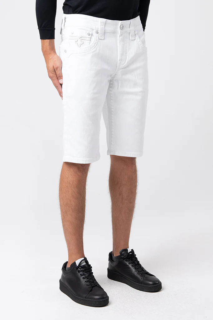 Arther Denim Shorts in White - Image 7
