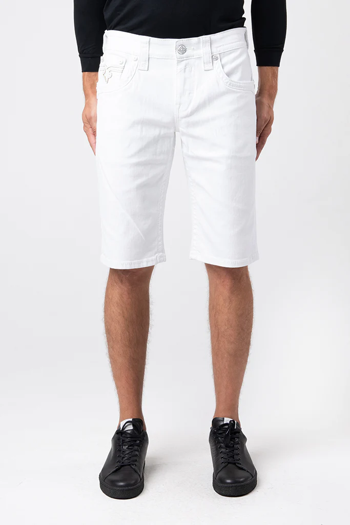 Arther Denim Shorts in White - Image 8
