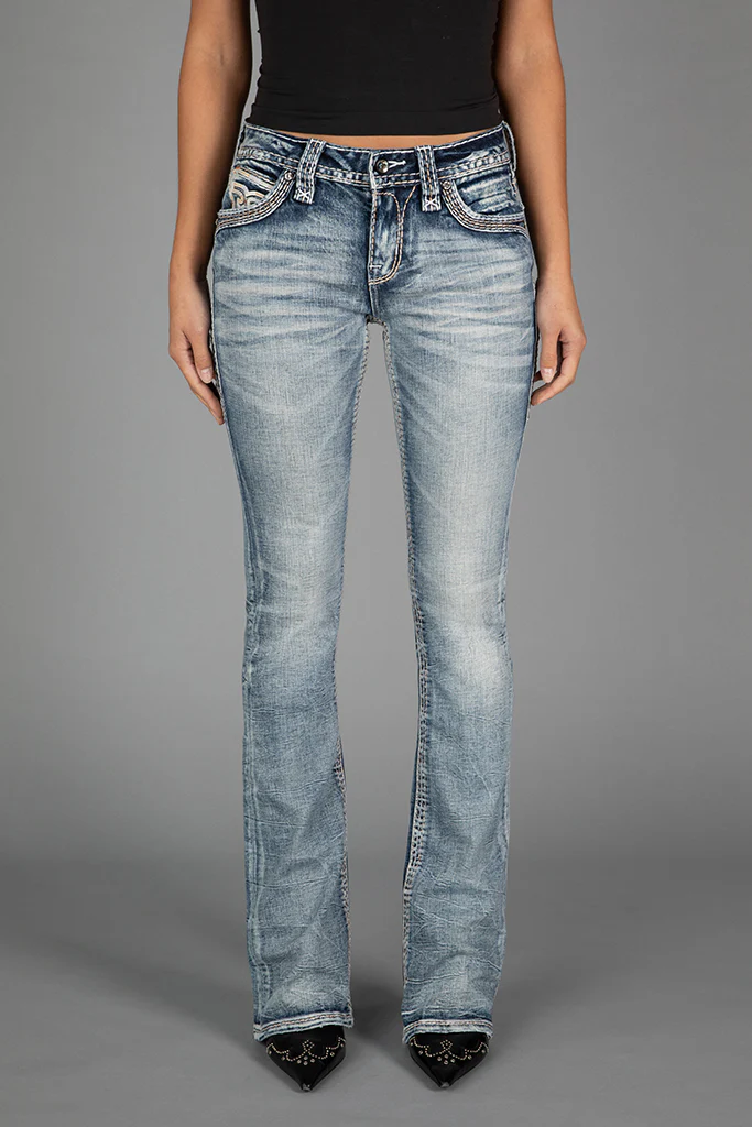 Asha Bootcut Jeans in Medium Blue - Image 6