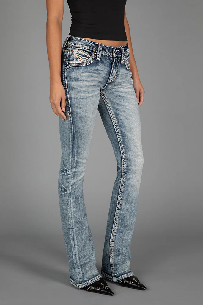 Asha Bootcut Jeans in Medium Blue - Image 7