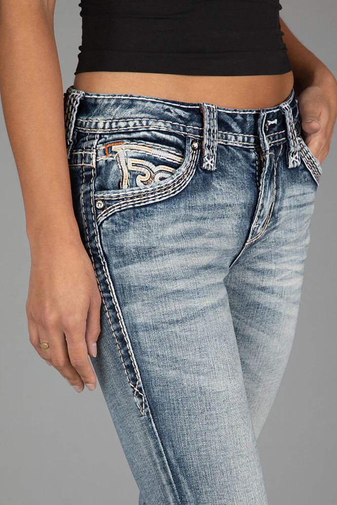 Asha Bootcut Jeans in Medium Blue - Image 8