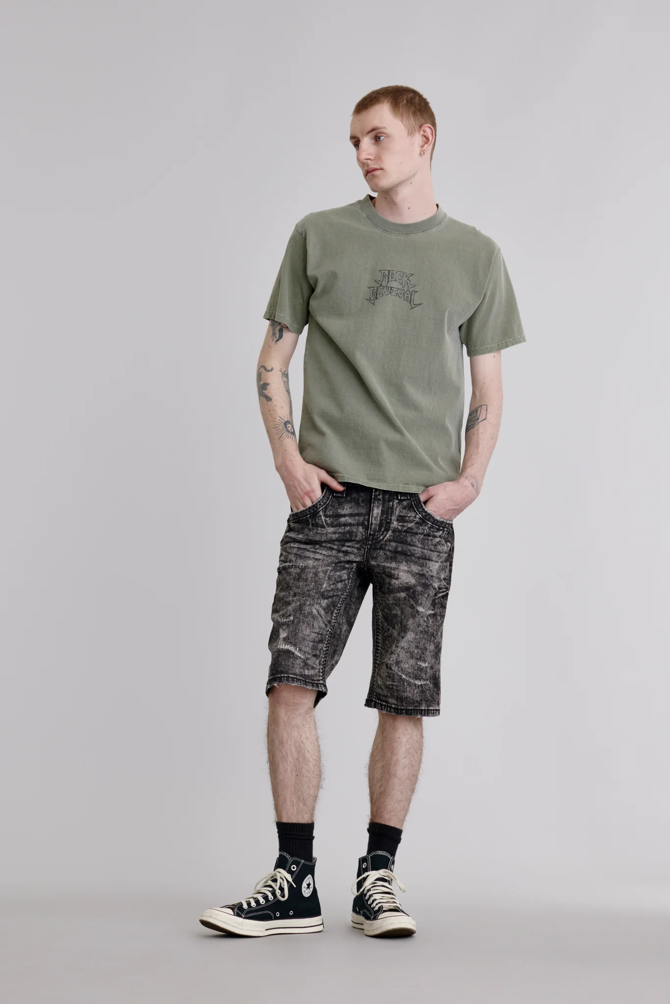 Baird Denim Shorts in Faded Black