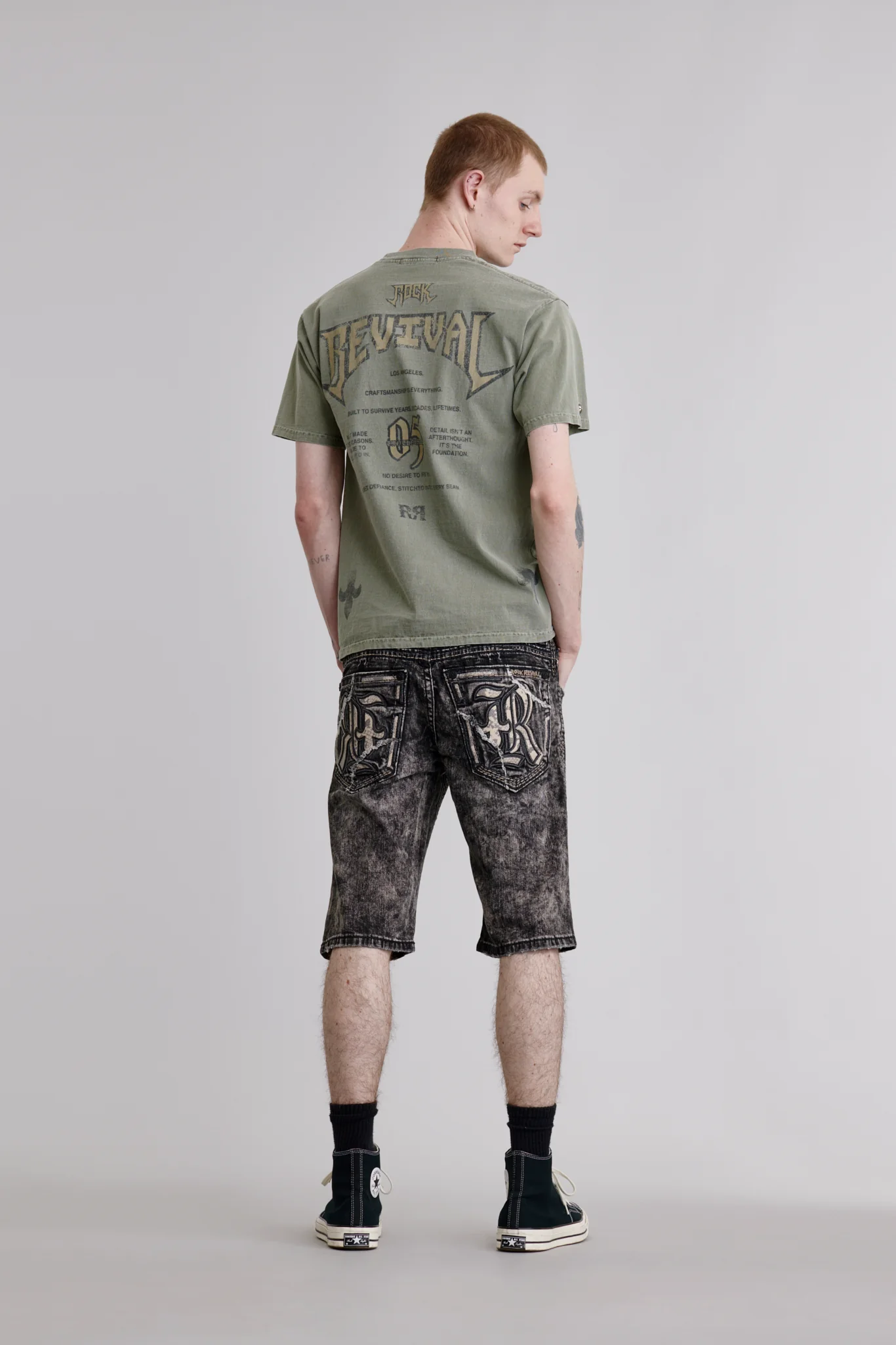 Baird Denim Shorts in Faded Black - Image 2