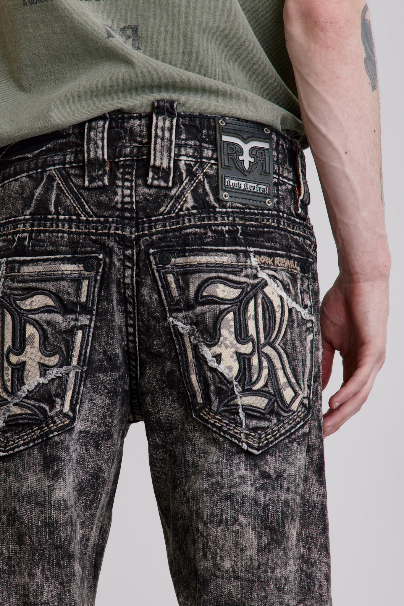 Baird Denim Shorts in Faded Black - Image 4