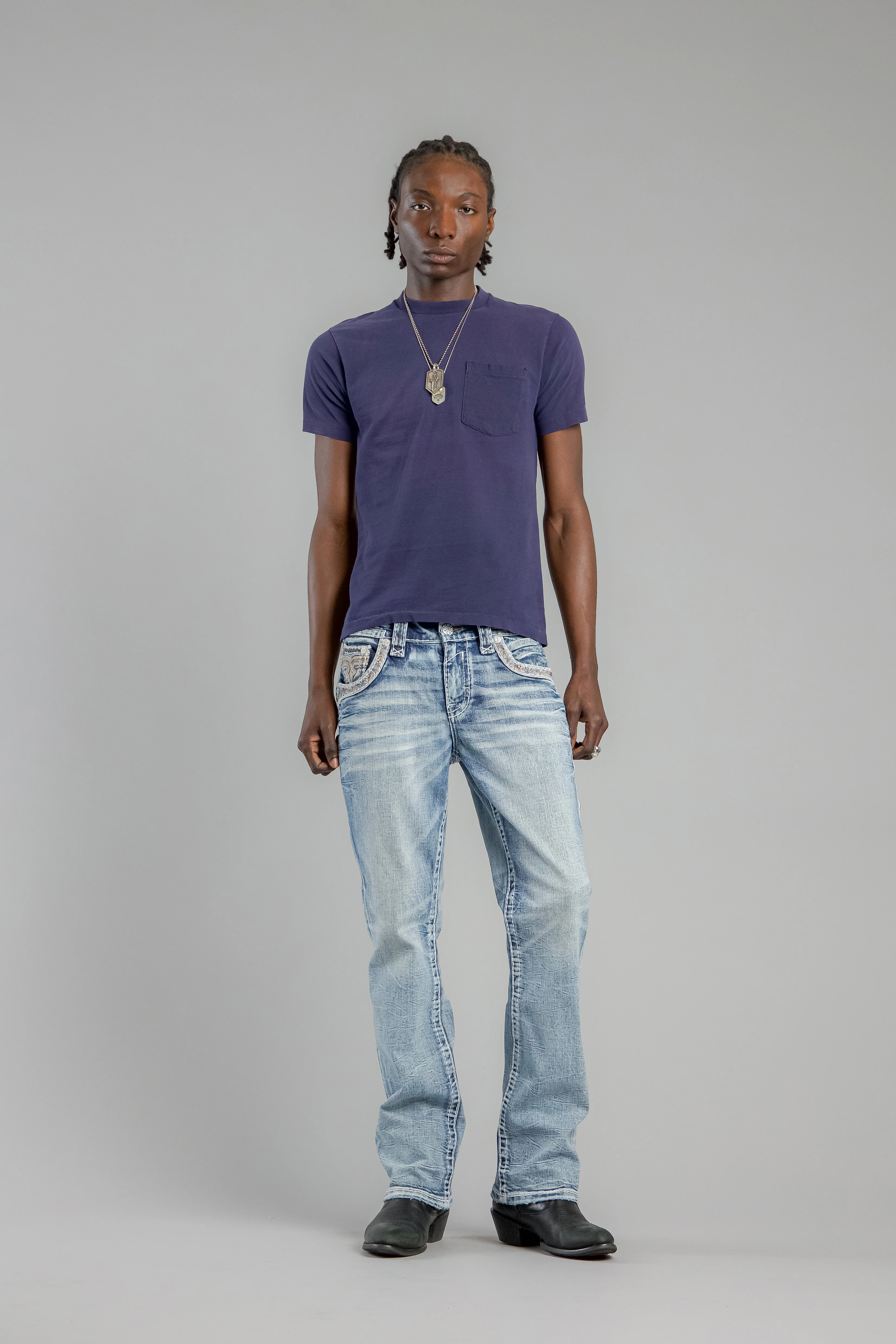 Baxter Bootcut Jeans in Light Blue