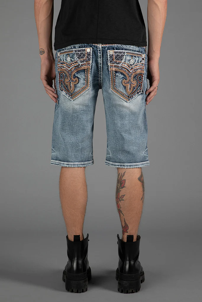 Baxter Denim Shorts in Medium Blue
