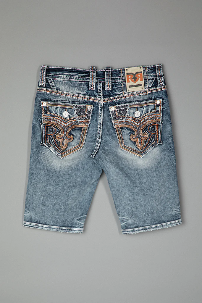 Baxter Denim Shorts in Medium Blue - Image 4