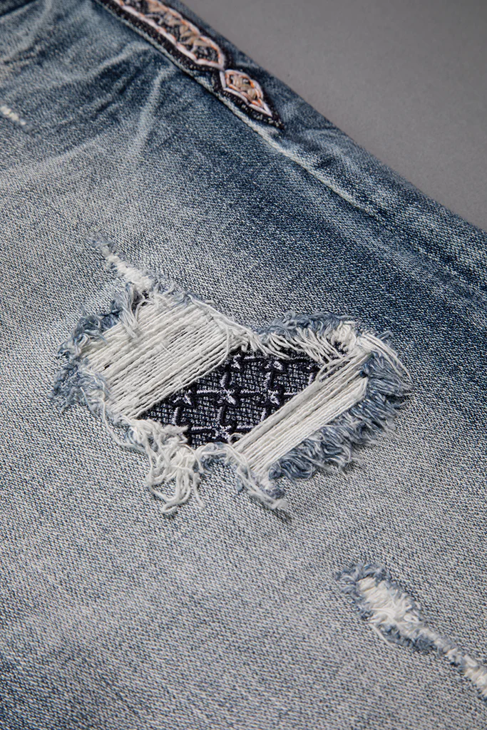 Baxter Denim Shorts in Medium Blue - Image 8