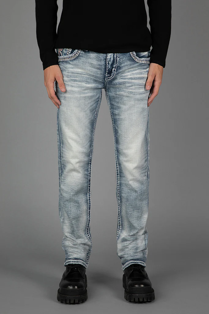 Baxter Straight Jeans in Light Blue - Image 3