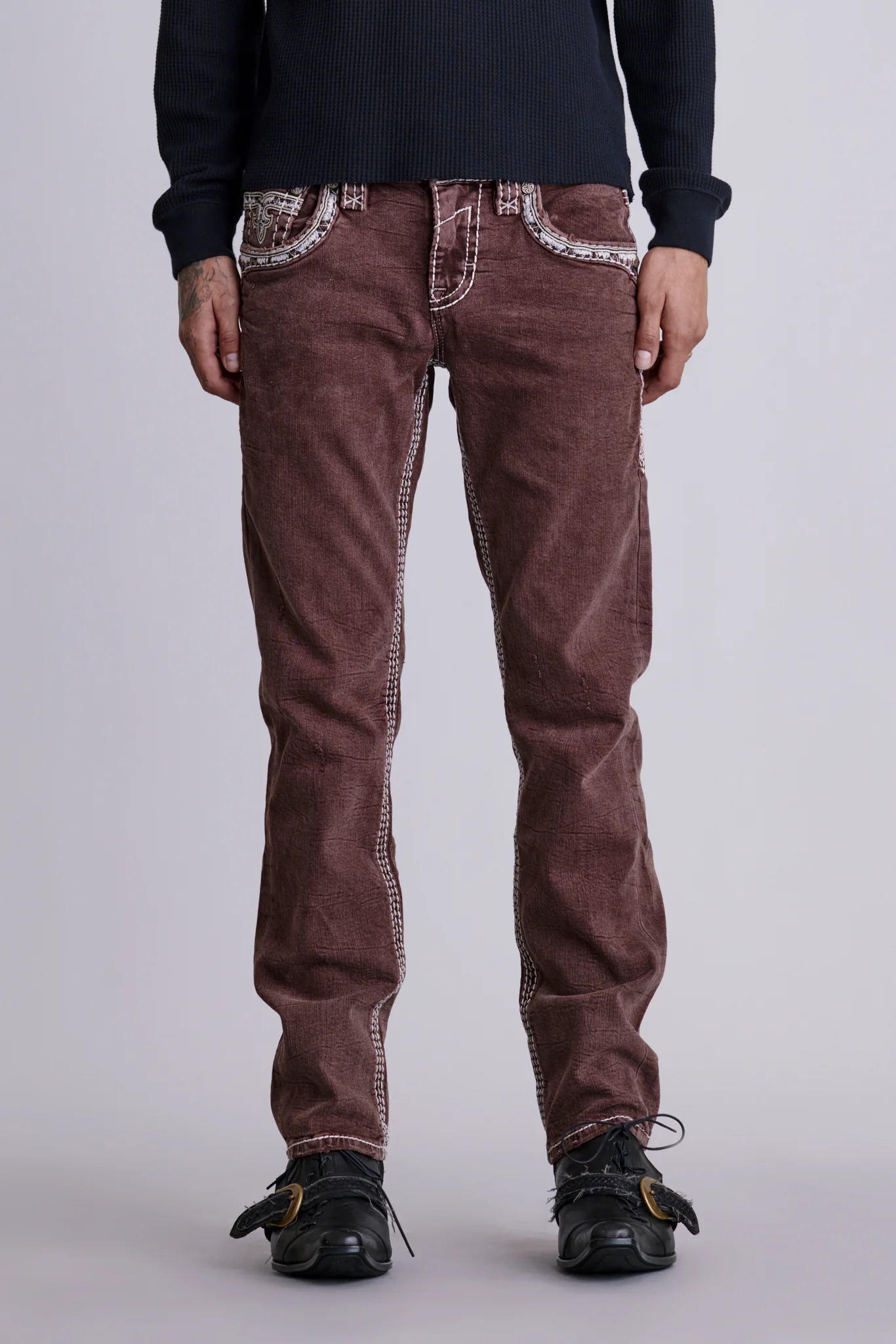 Bayley Straight Jeans in Brown - Image 4