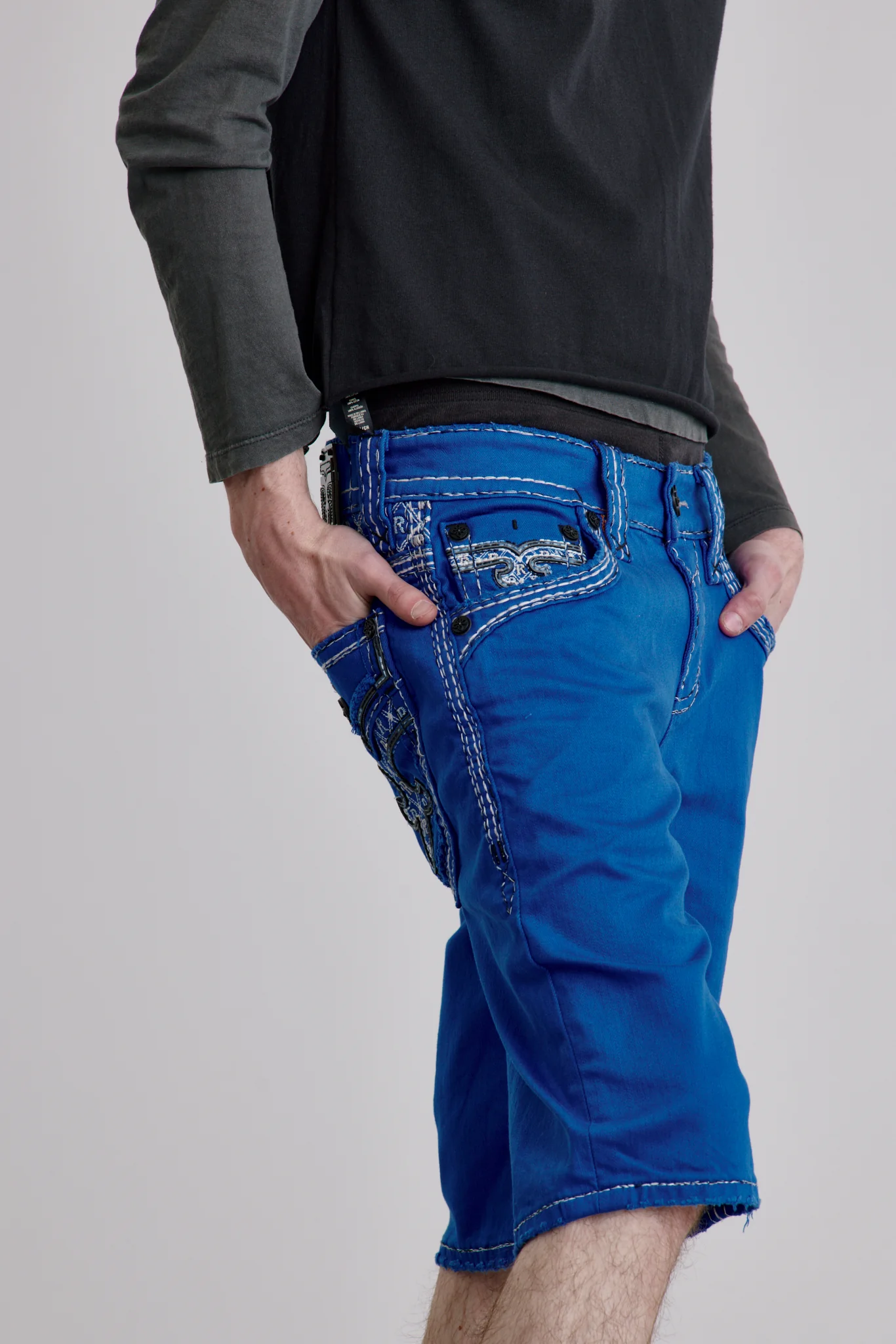 Brayen Denim Shorts in Royal Blue - Image 4