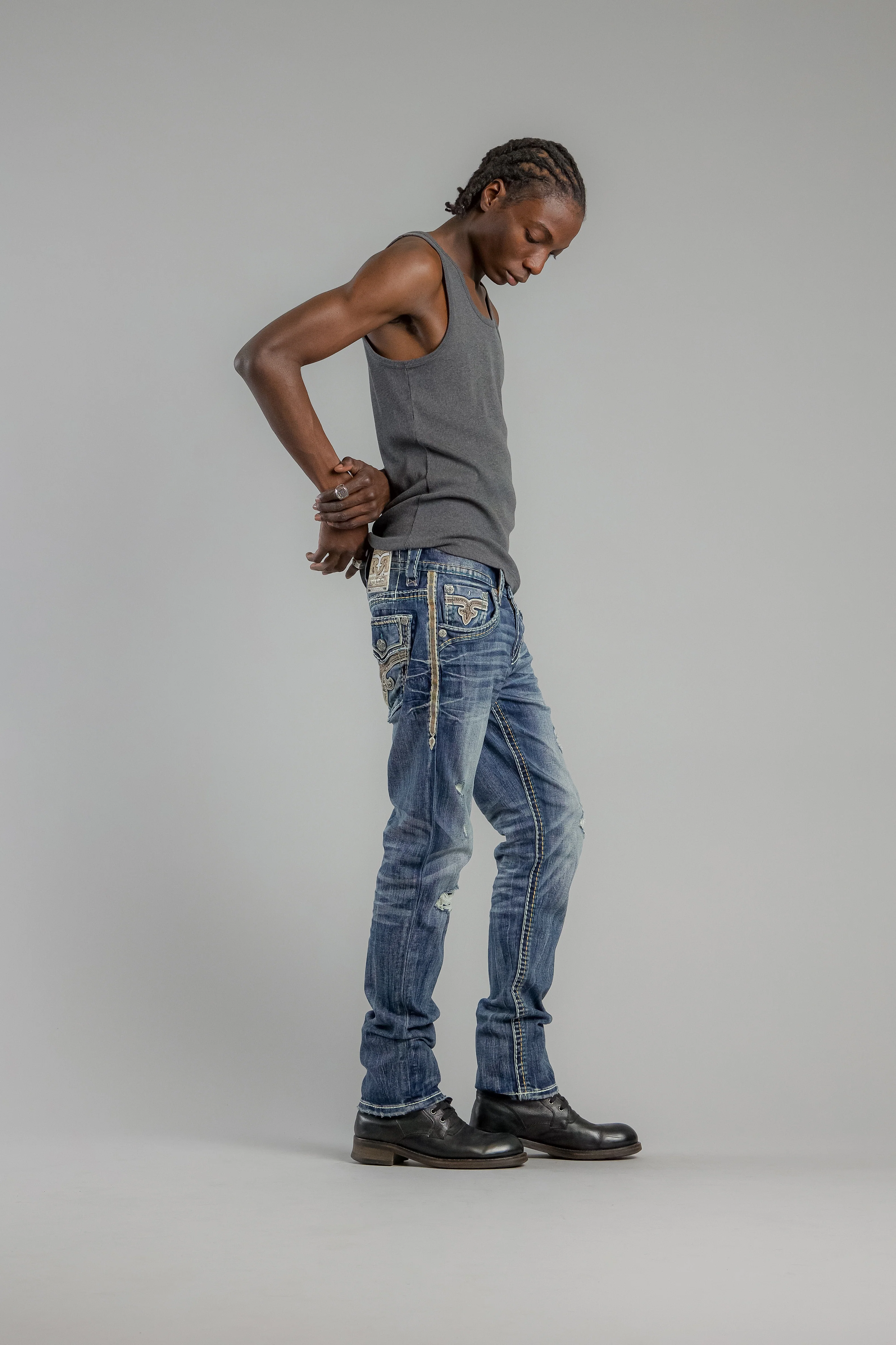 Brooks Alt Straight Jeans in Dark Blue - Image 4