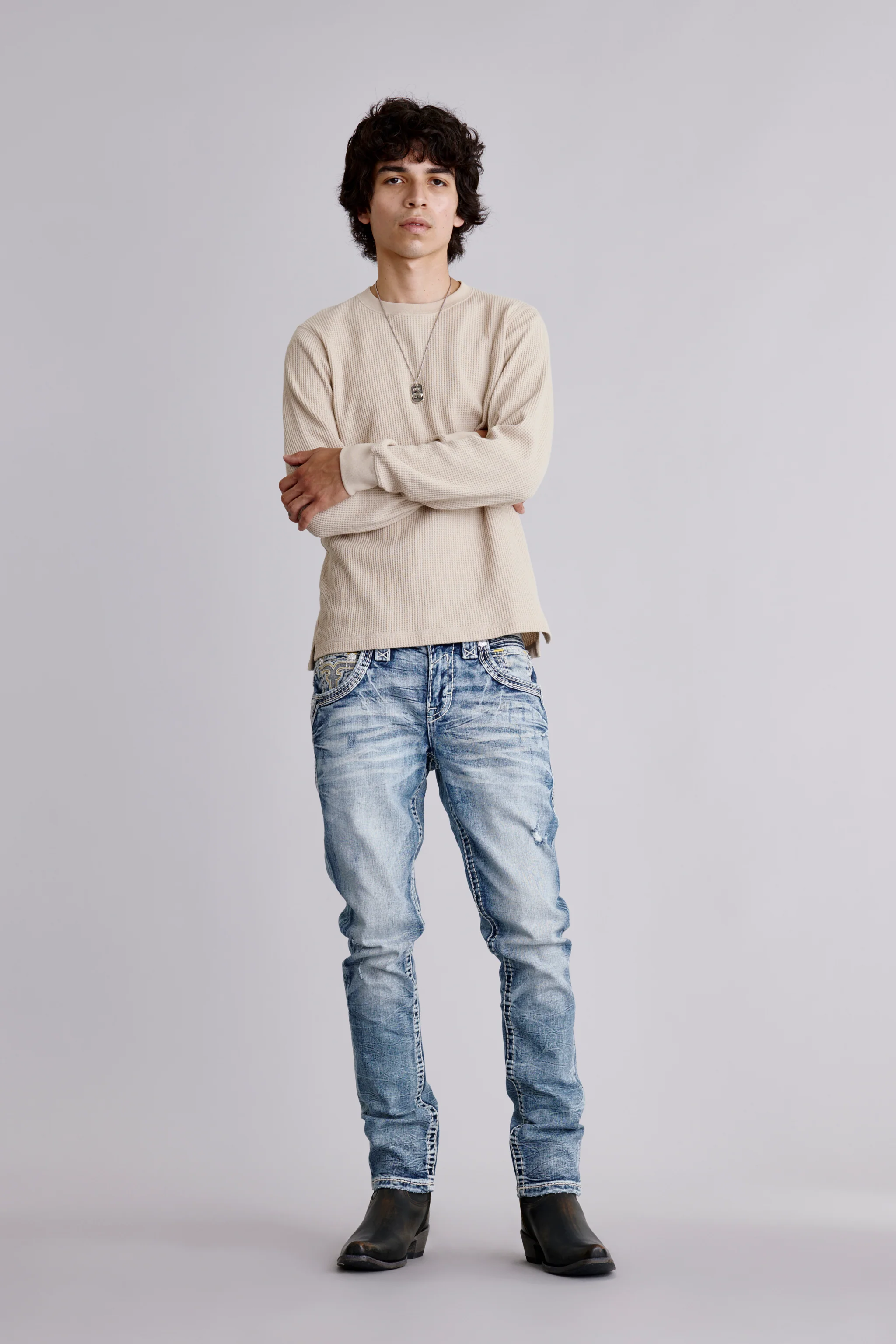 Cassian Alt Straight Jeans in Light Blue