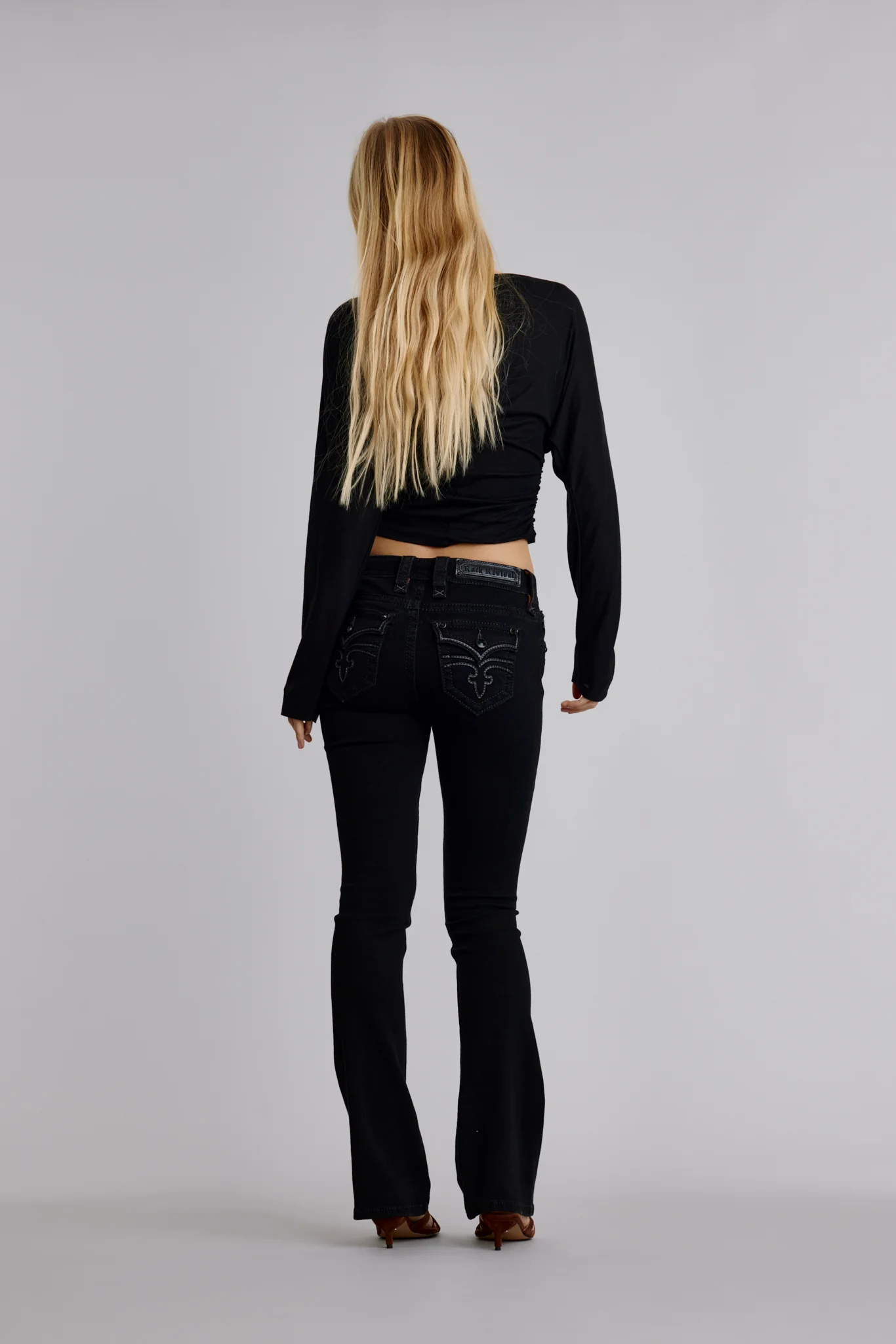 Celine Mid-Rise Bootcut Black Jeans