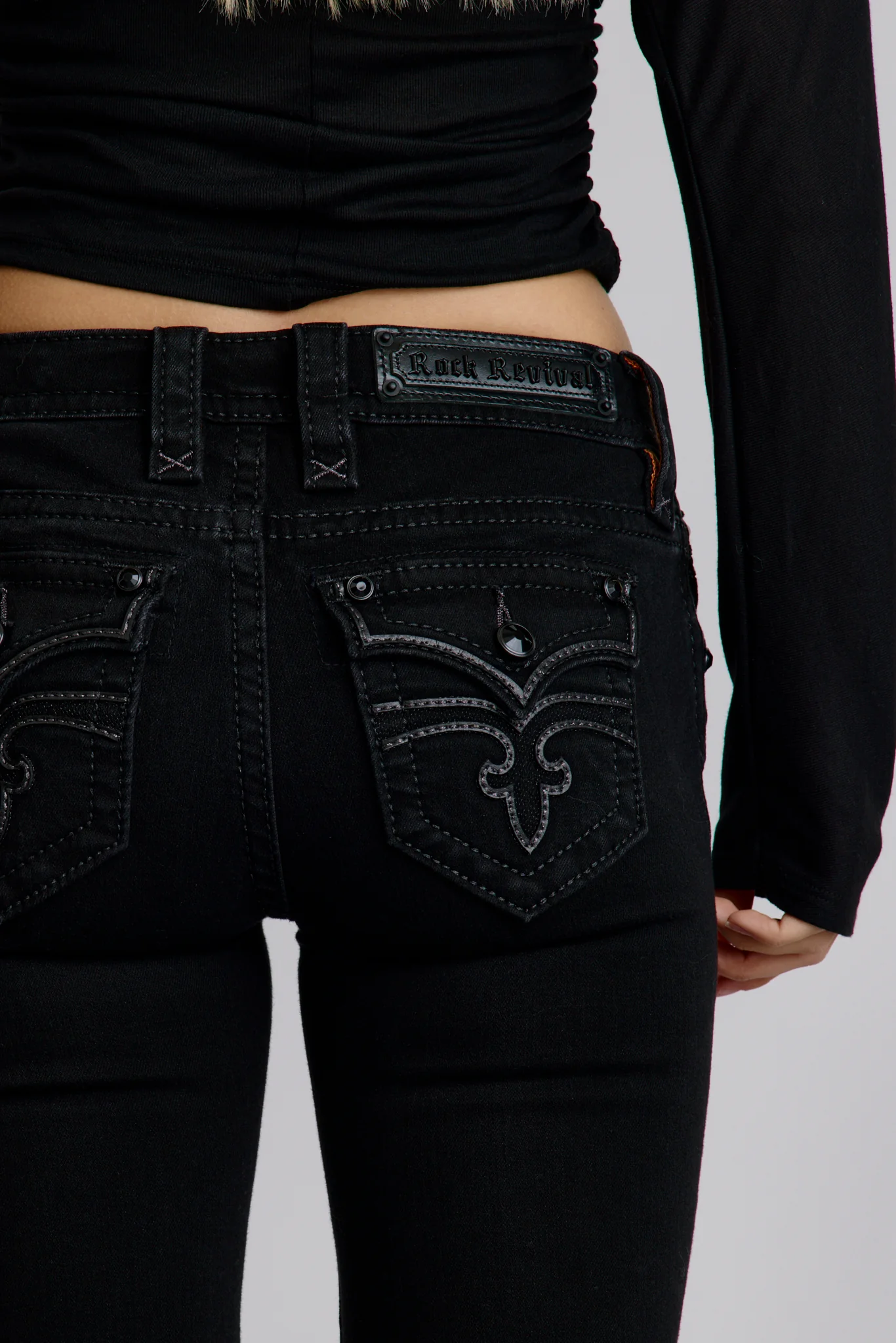 Celine Mid-Rise Bootcut Black Jeans - Image 2