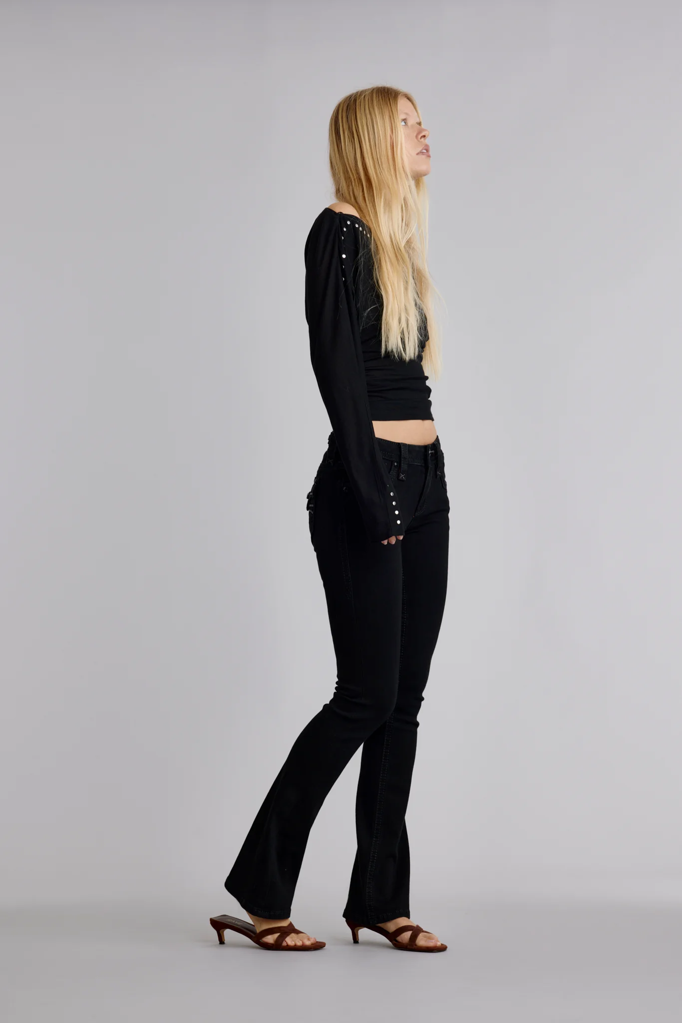 Celine Mid-Rise Bootcut Black Jeans - Image 3