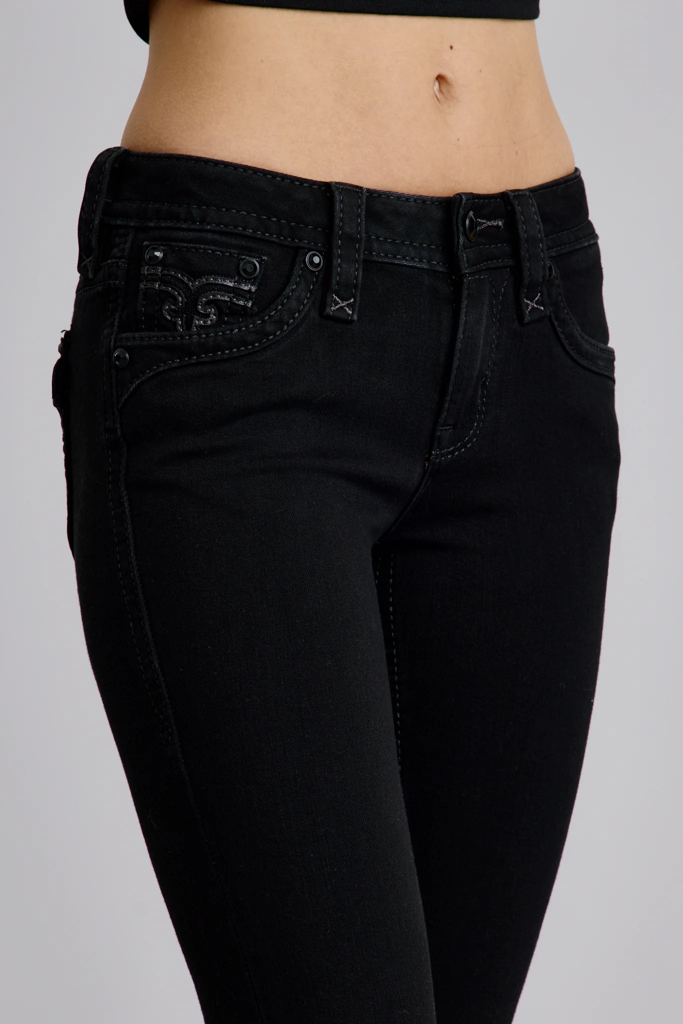 Celine Mid-Rise Bootcut Black Jeans - Image 4
