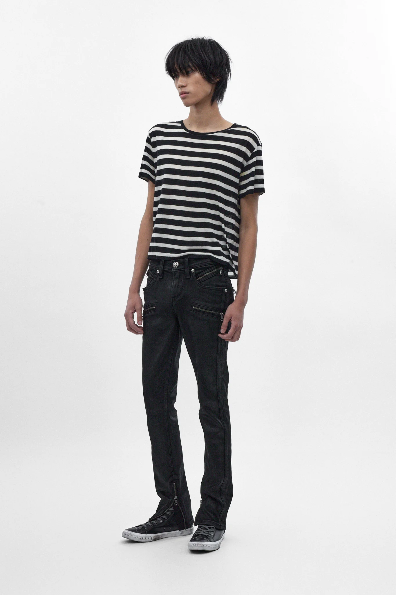 Charlie Slim Jeans in Black Coating on Black - Image 5