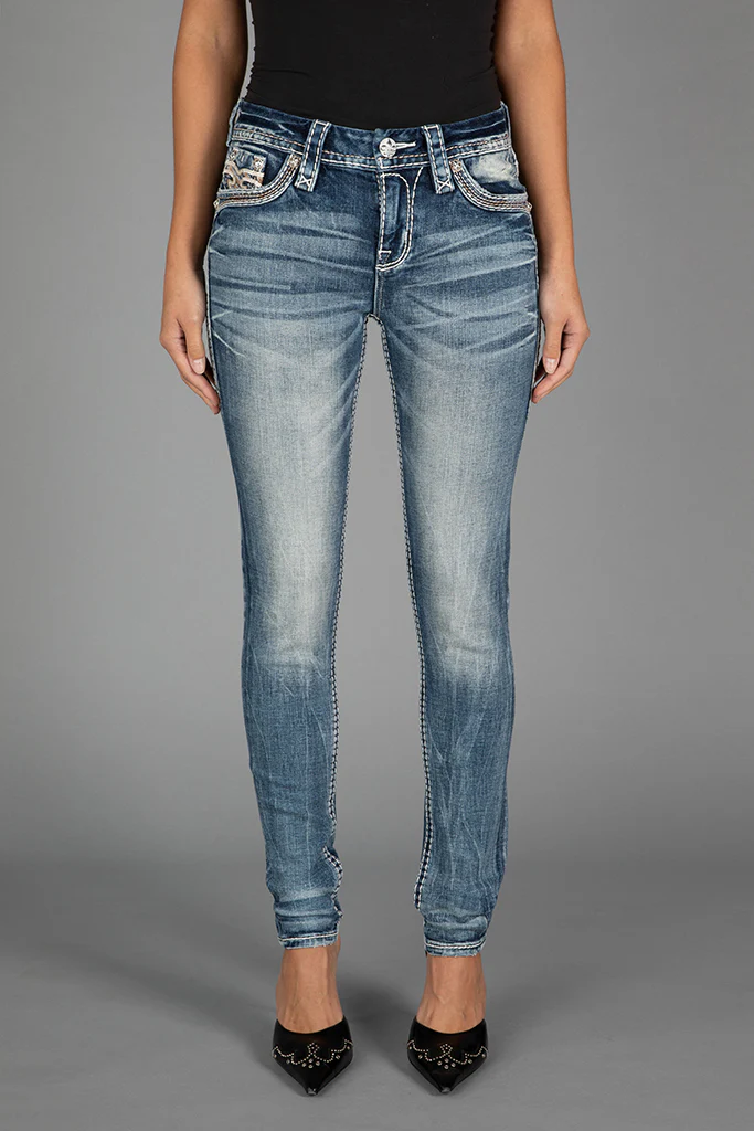 Colleen Skinny Jeans in Medium Blue - Image 5
