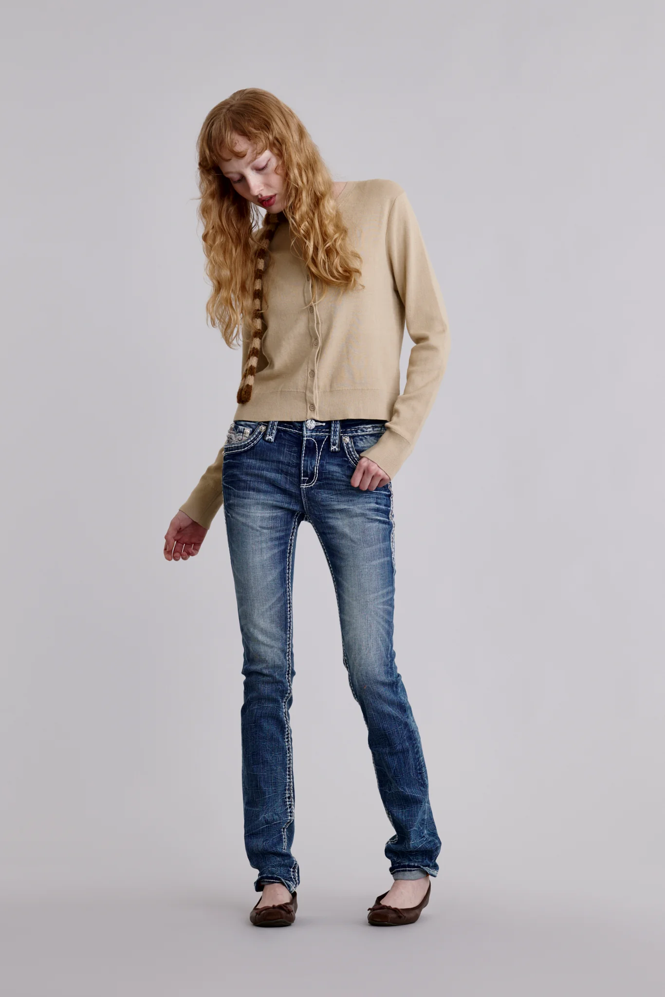 Daphne Straight Jeans in Medium Blue - Image 3