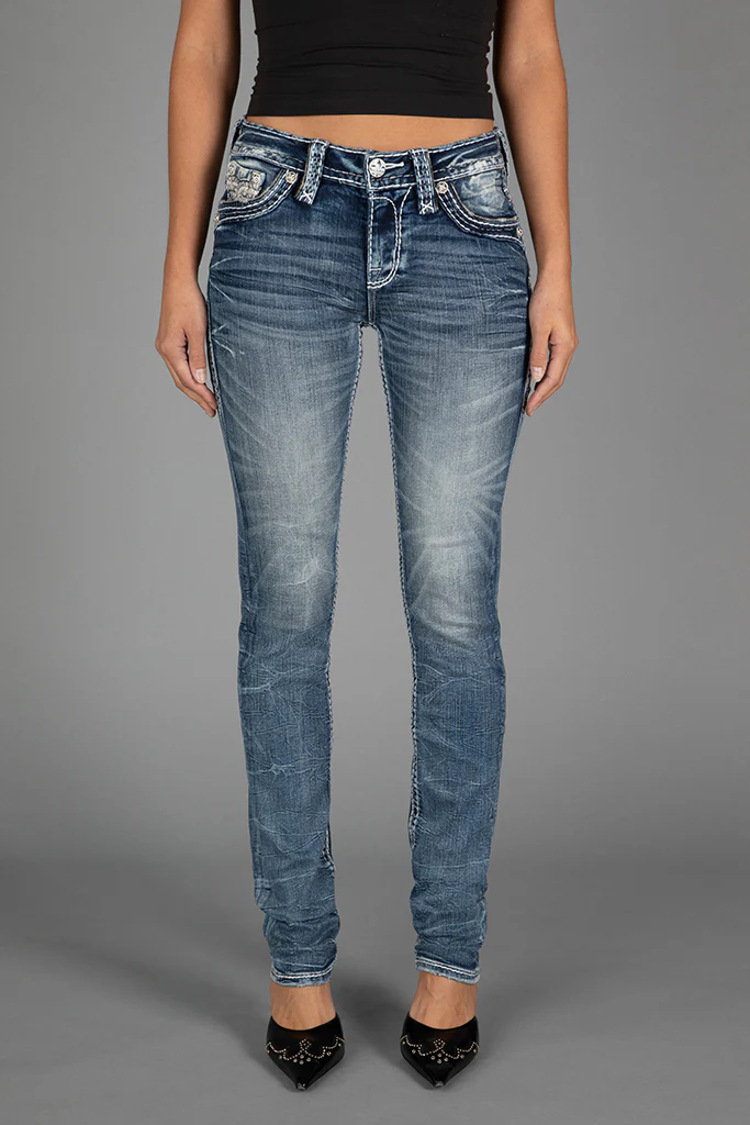 Daphne Straight Jeans in Medium Blue - Image 5