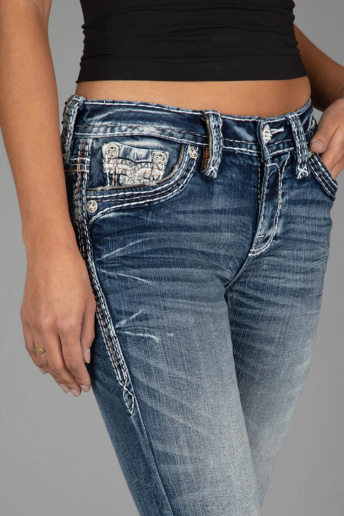 Daphne Straight Jeans in Medium Blue - Image 7
