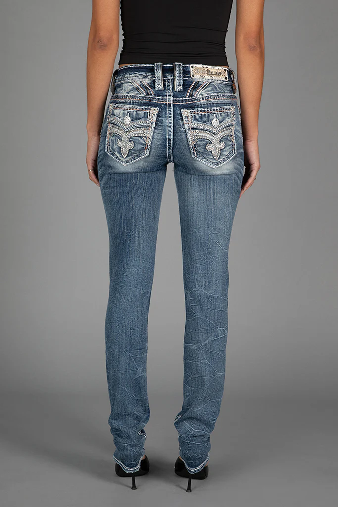 Daphne Straight Jeans in Medium Blue - Image 8