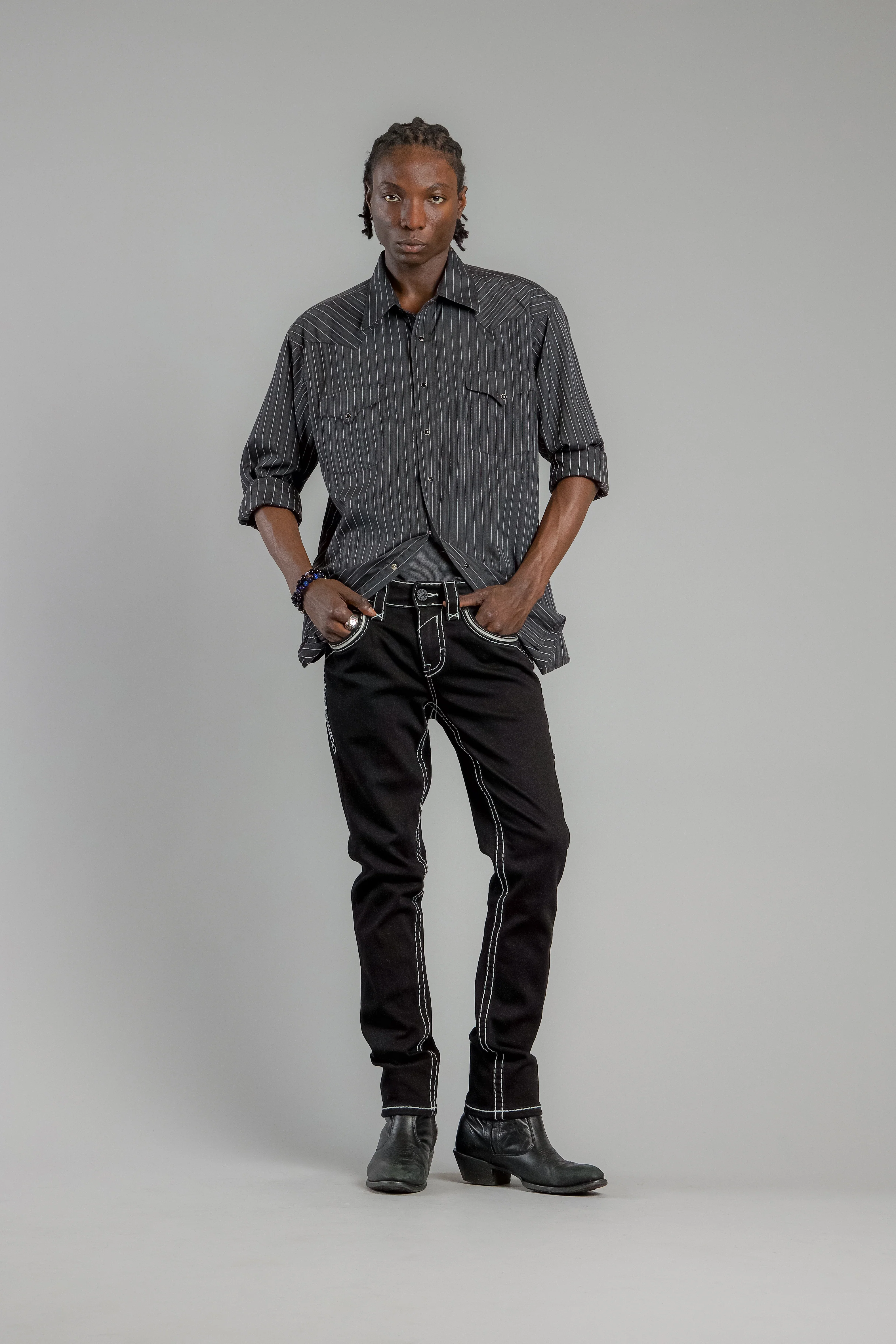 Eggplant Alt Straight Jeans in Black