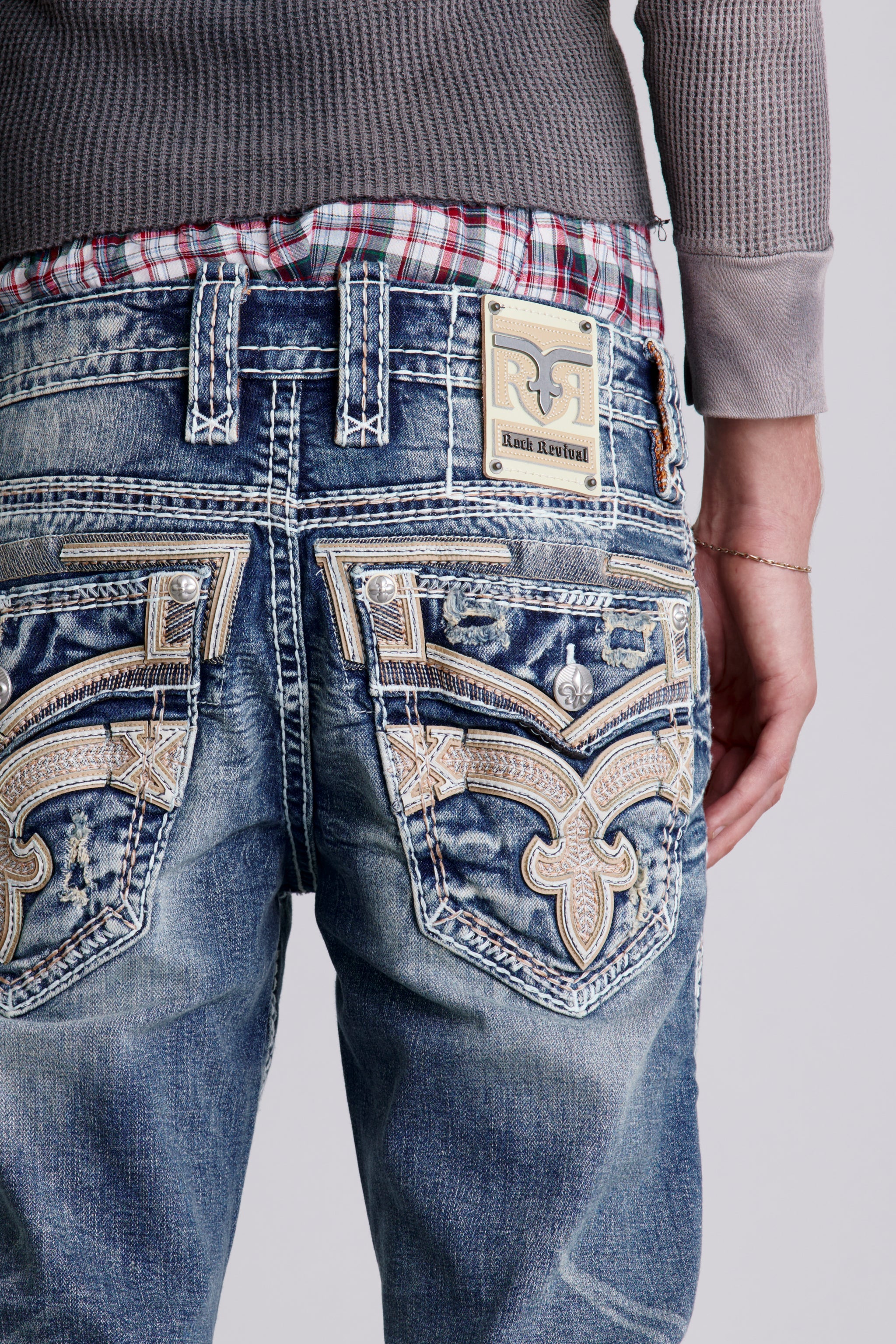Eggplant Bootcut Jeans in Medium Blue - Image 2